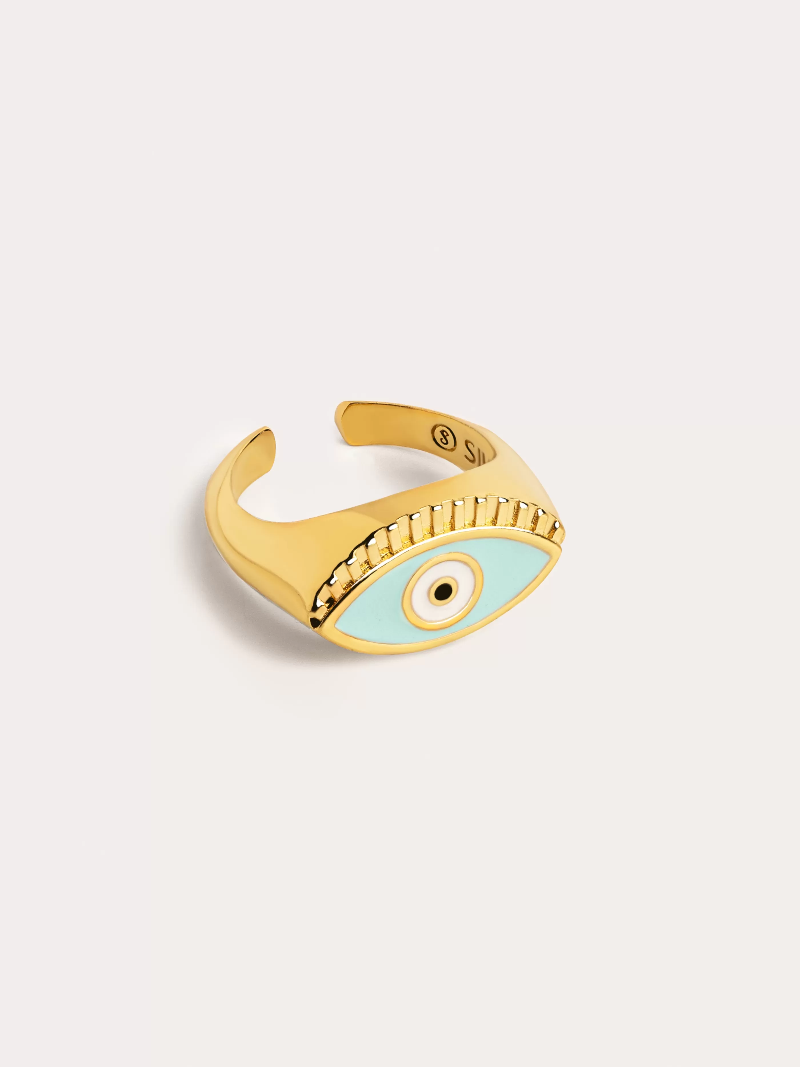 SINGULARU Anillo Blink Sky Enamel Bano Oro- Anillos Ajustables