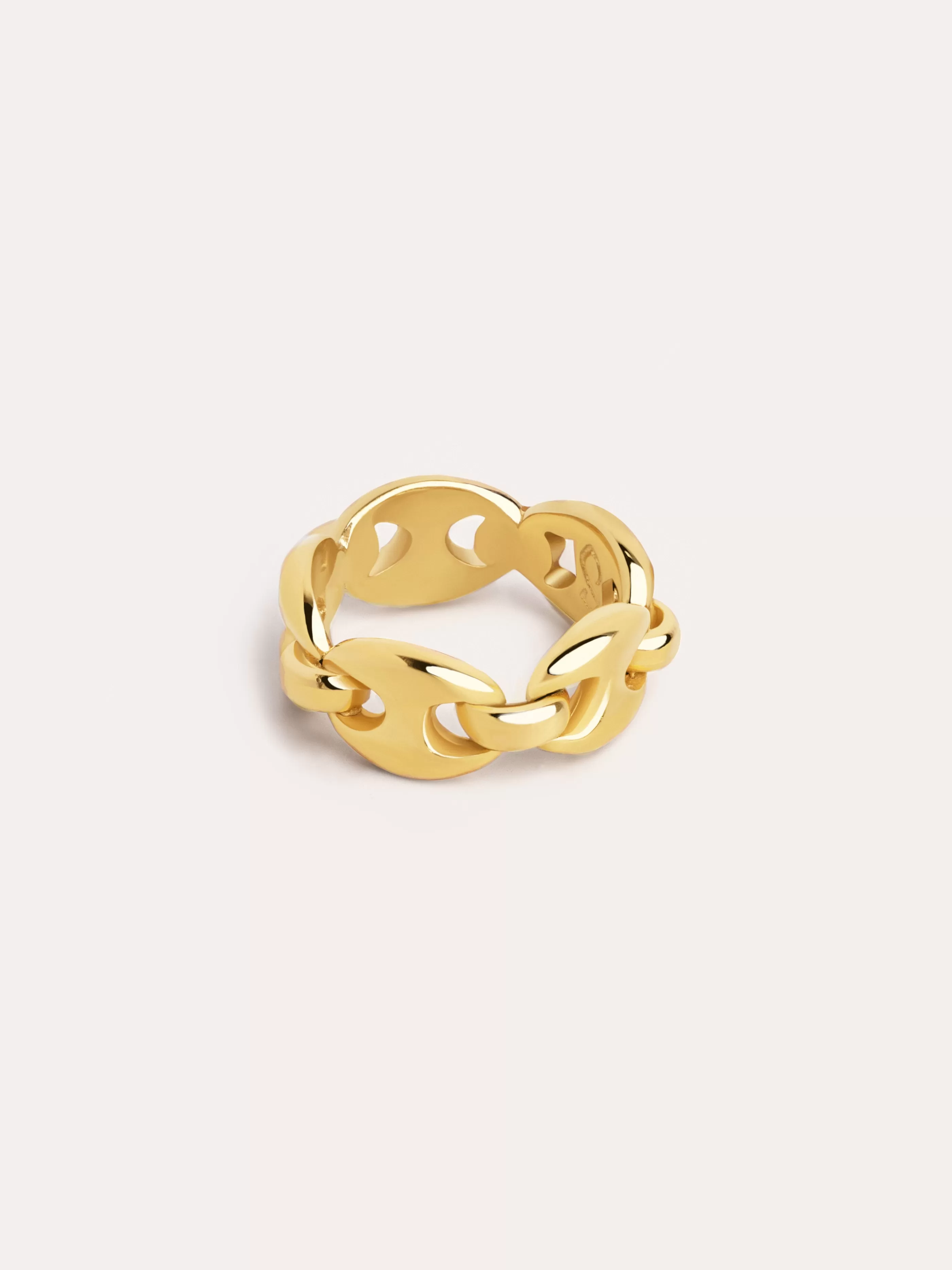 SINGULARU Anillo Calabrote Plata Bano Oro- Anillos Con Talla