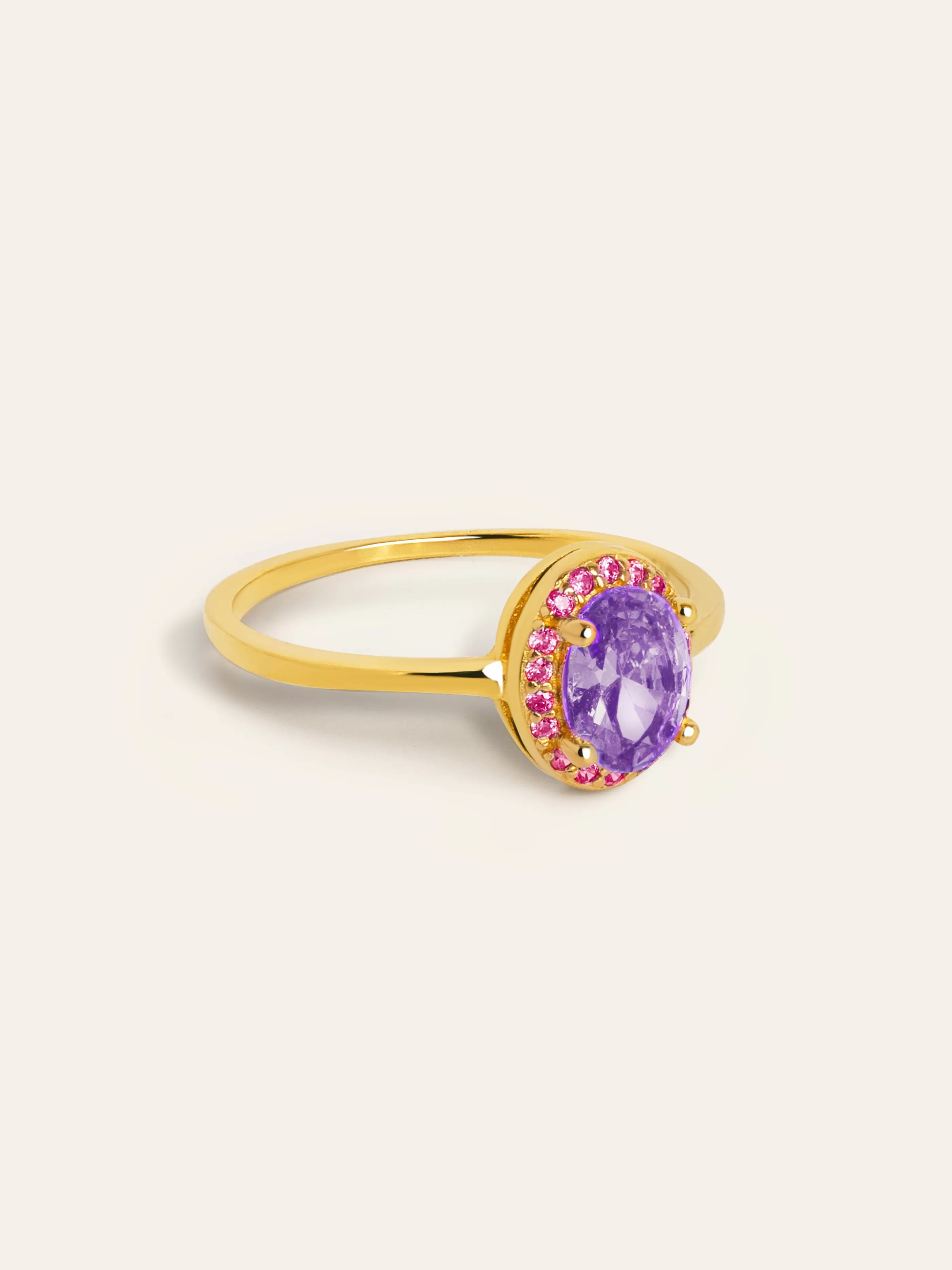 SINGULARU Anillo Grape Colors Plata Bano Oro- Anillos Con Talla