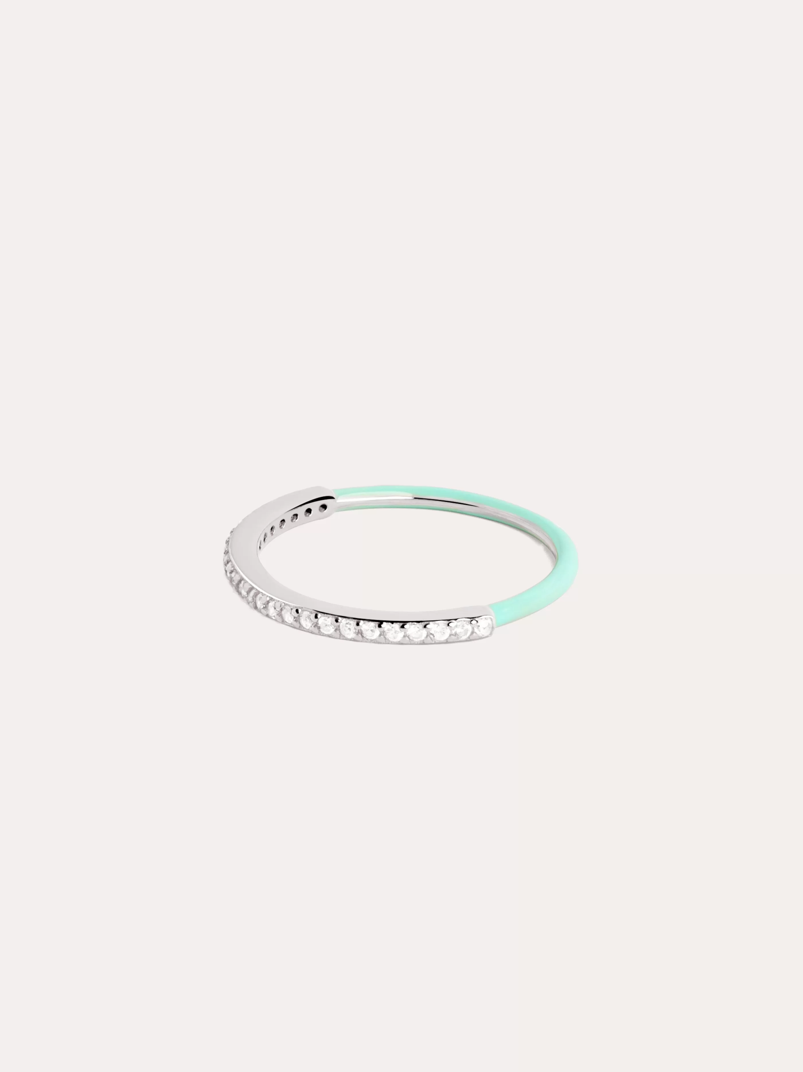 SINGULARU Anillo Half Sky Enamel Plata- Anillos Con Talla