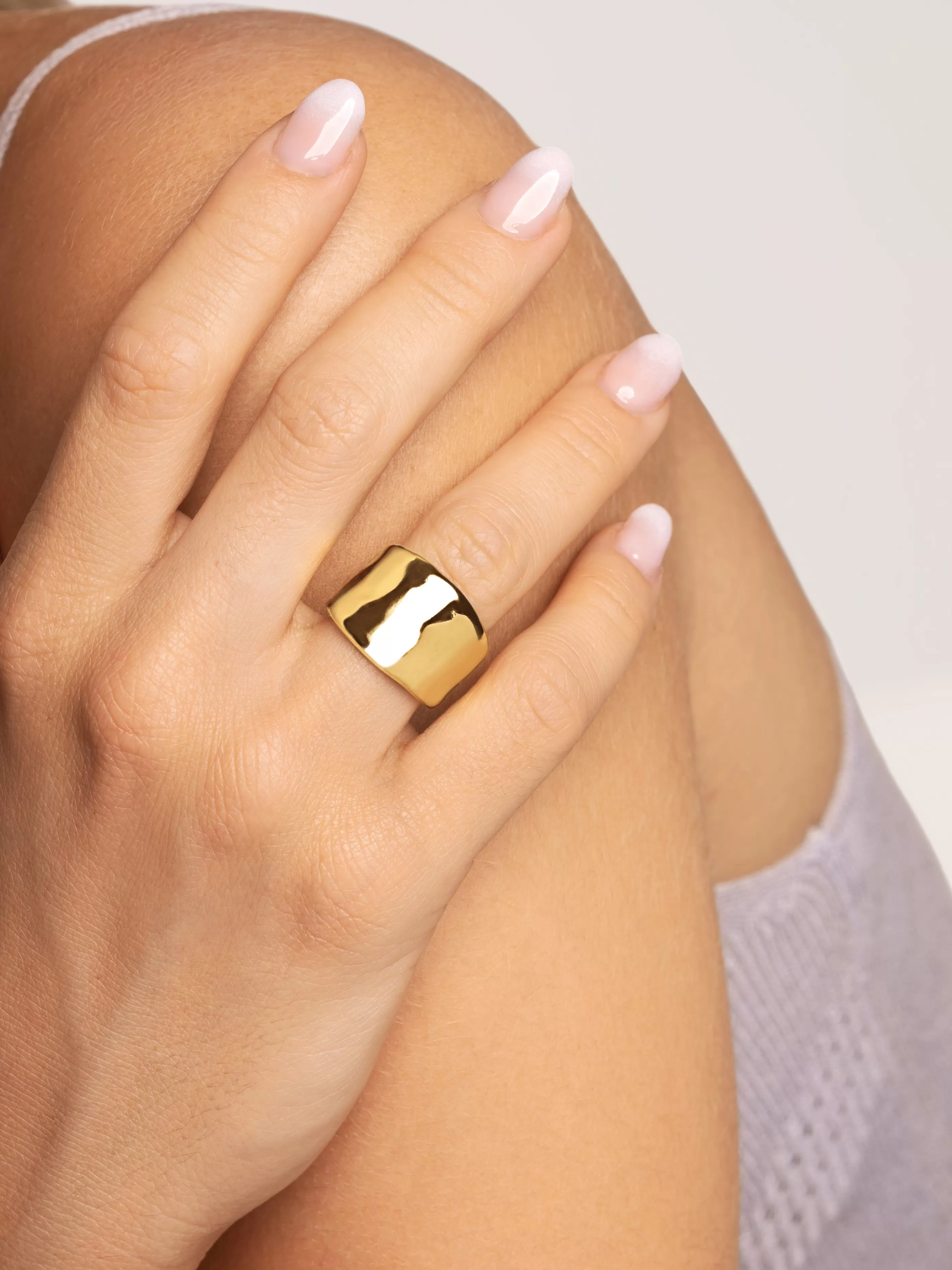 SINGULARU Anillo My Ocean Bano Oro- Anillos Con Talla