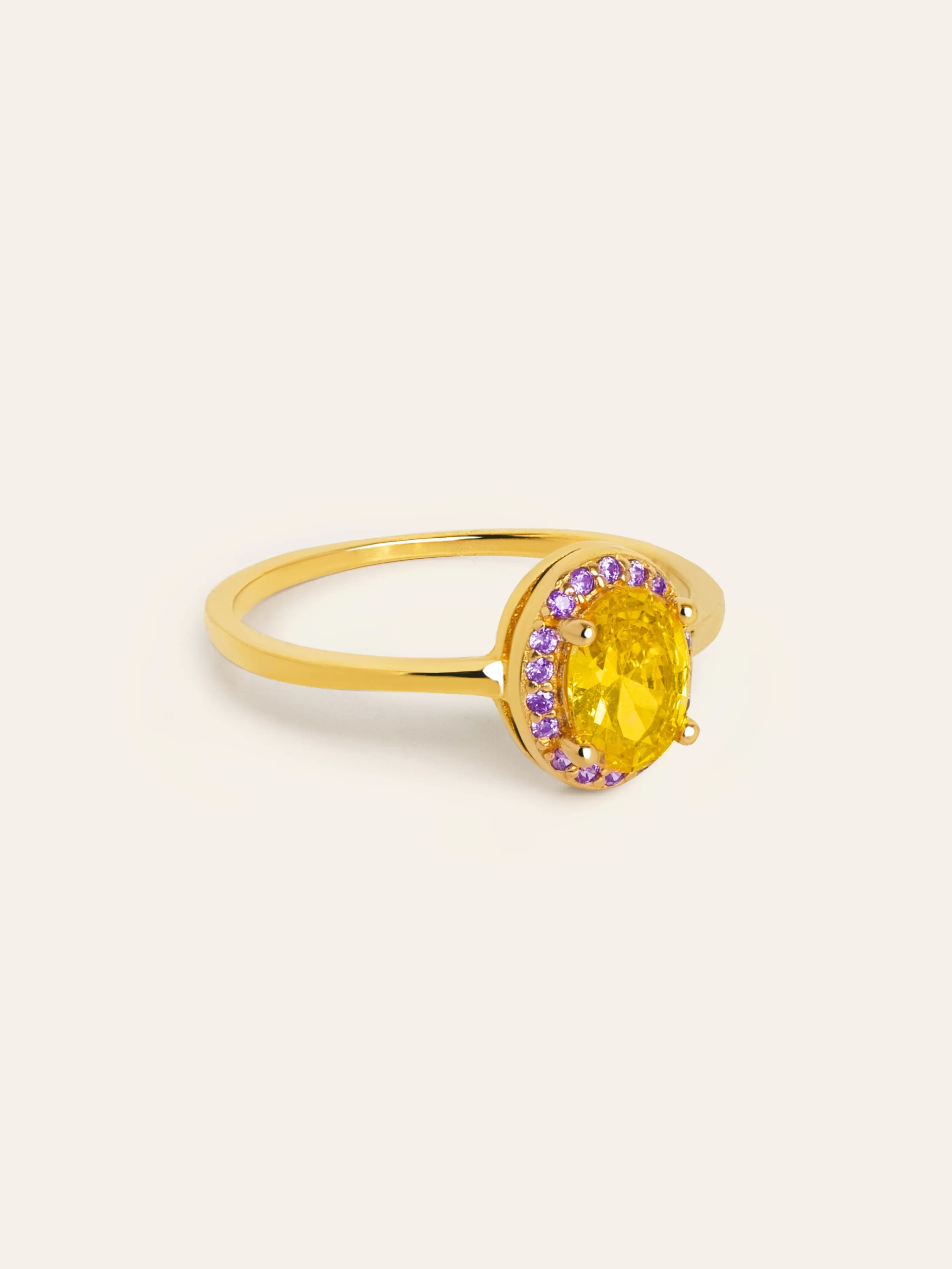 SINGULARU Anillo Pineapple Colors Plata Bano Oro- Anillos Con Talla