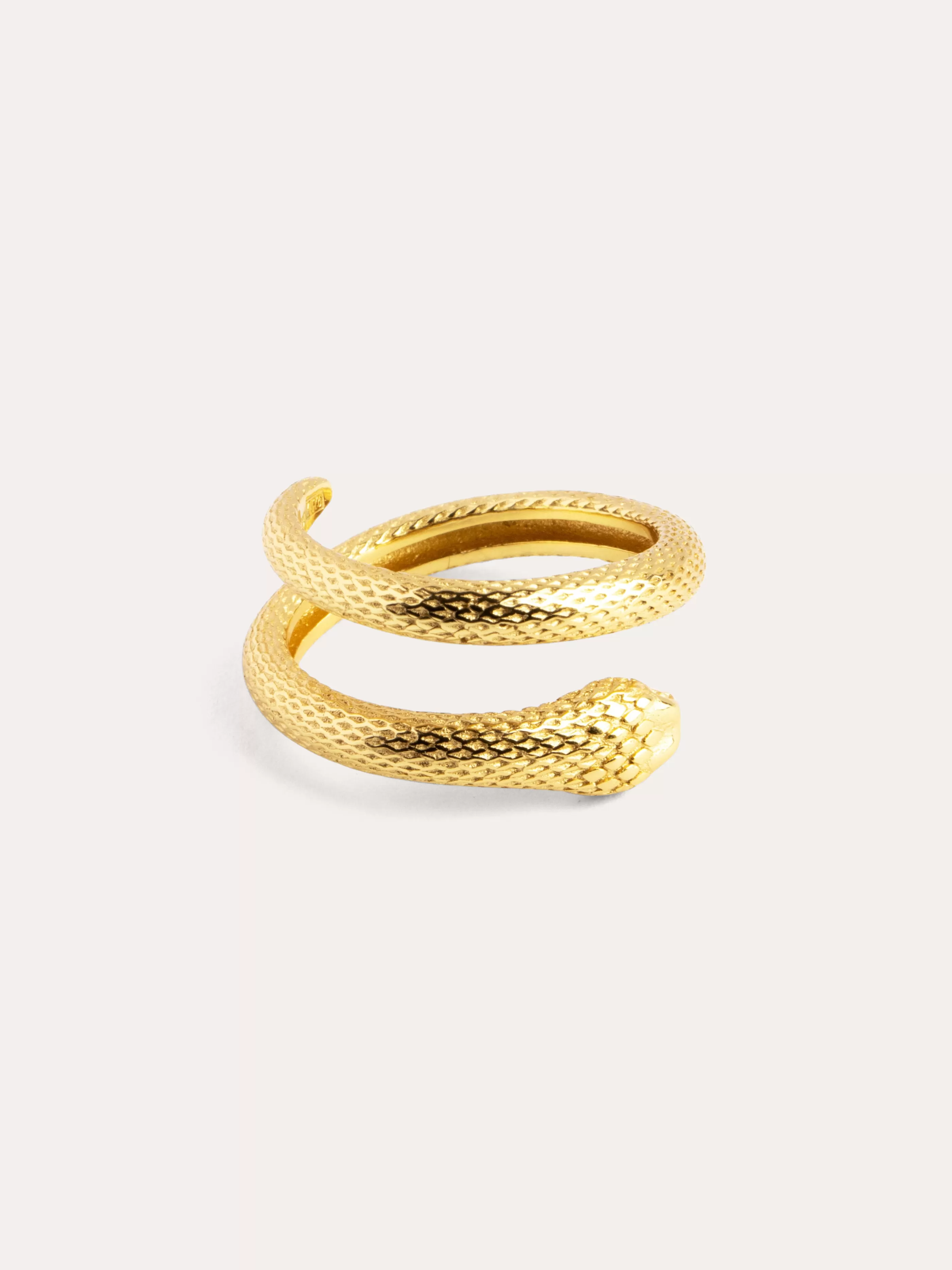 SINGULARU Anillo Python Plata Bano Oro- Anillos Ajustables