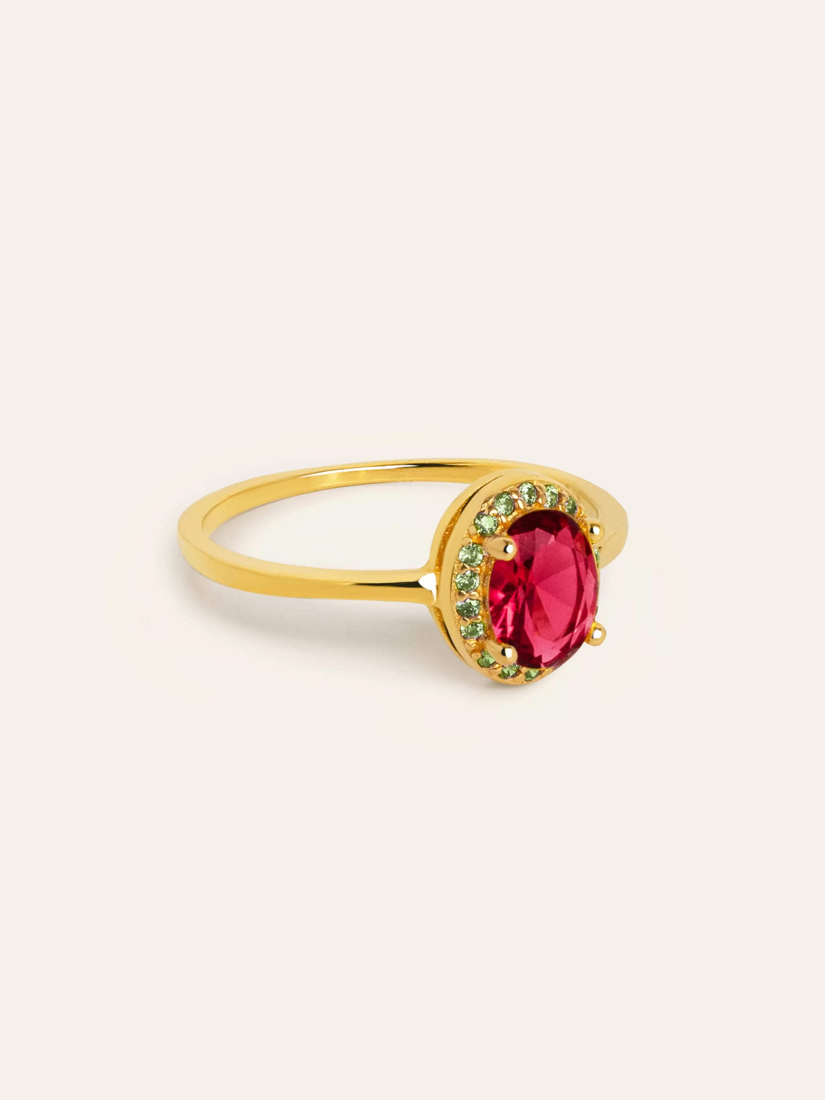 SINGULARU Anillo Strawberry Colors Plata Bano Oro- Anillos Con Talla