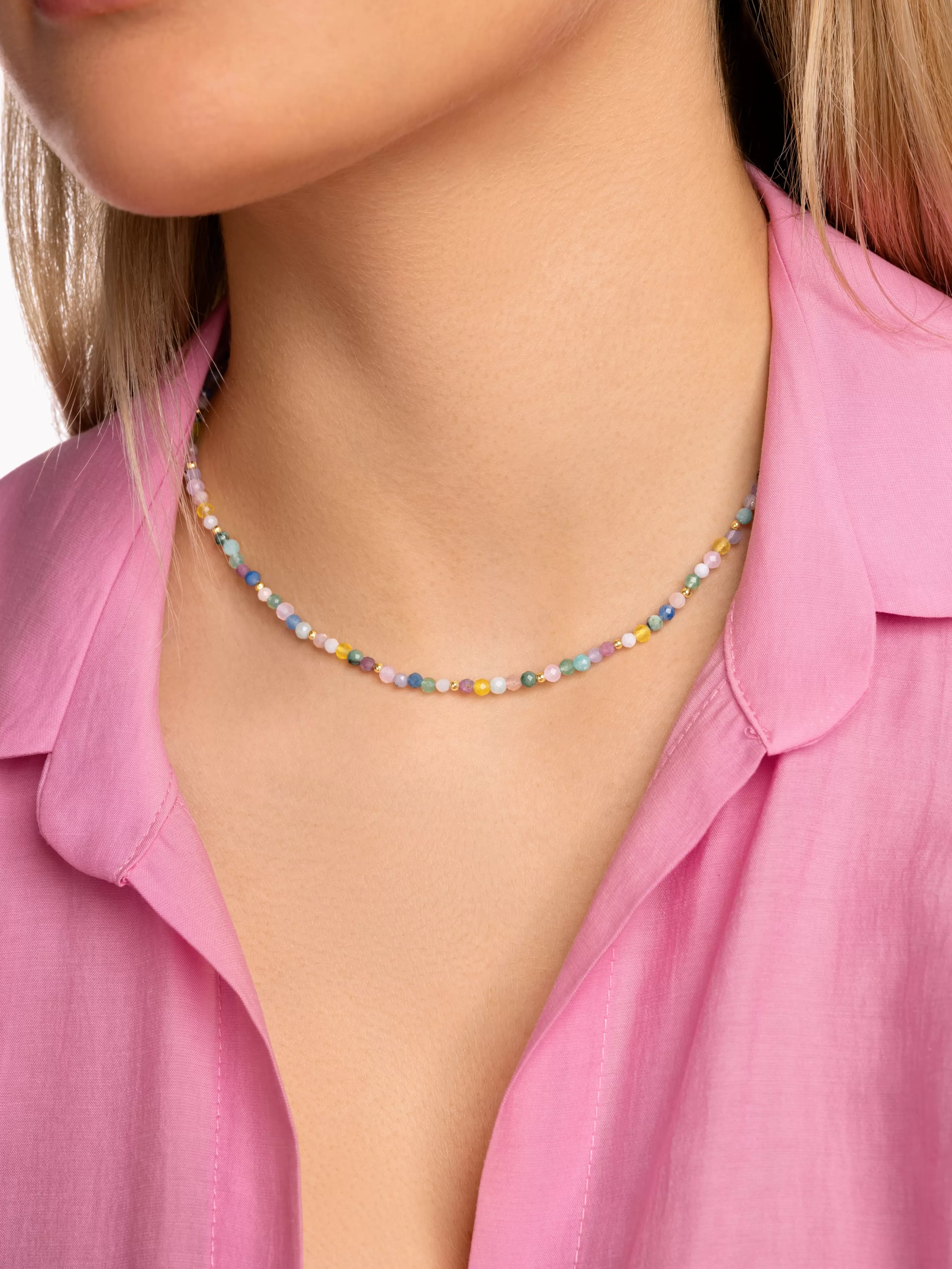 SINGULARU Collar Altea Dots Colors Bano Oro- Collares De Colores