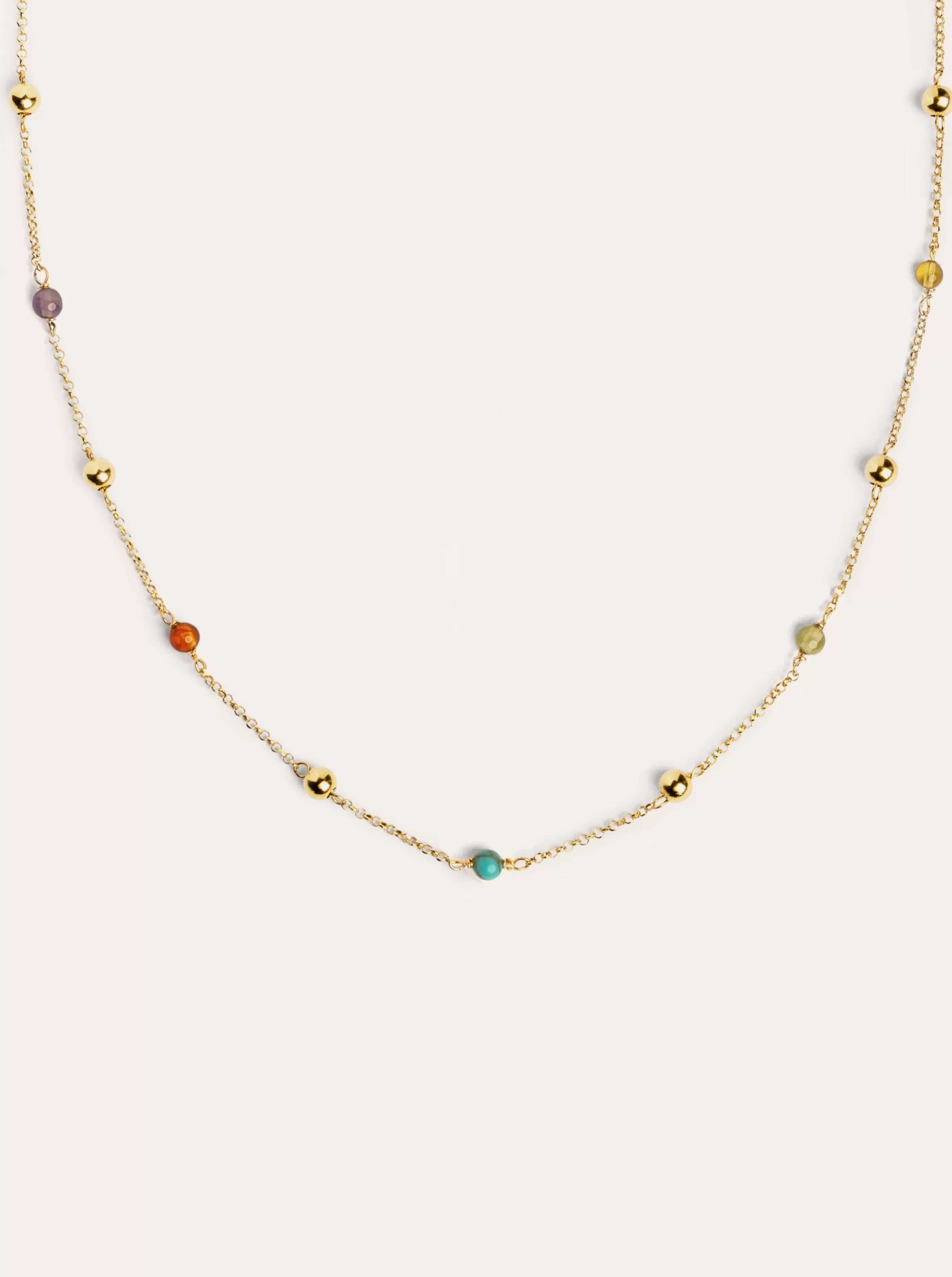 SINGULARU Collar Bahia Dots Colors Plata Bano Oro- Collares De Colores