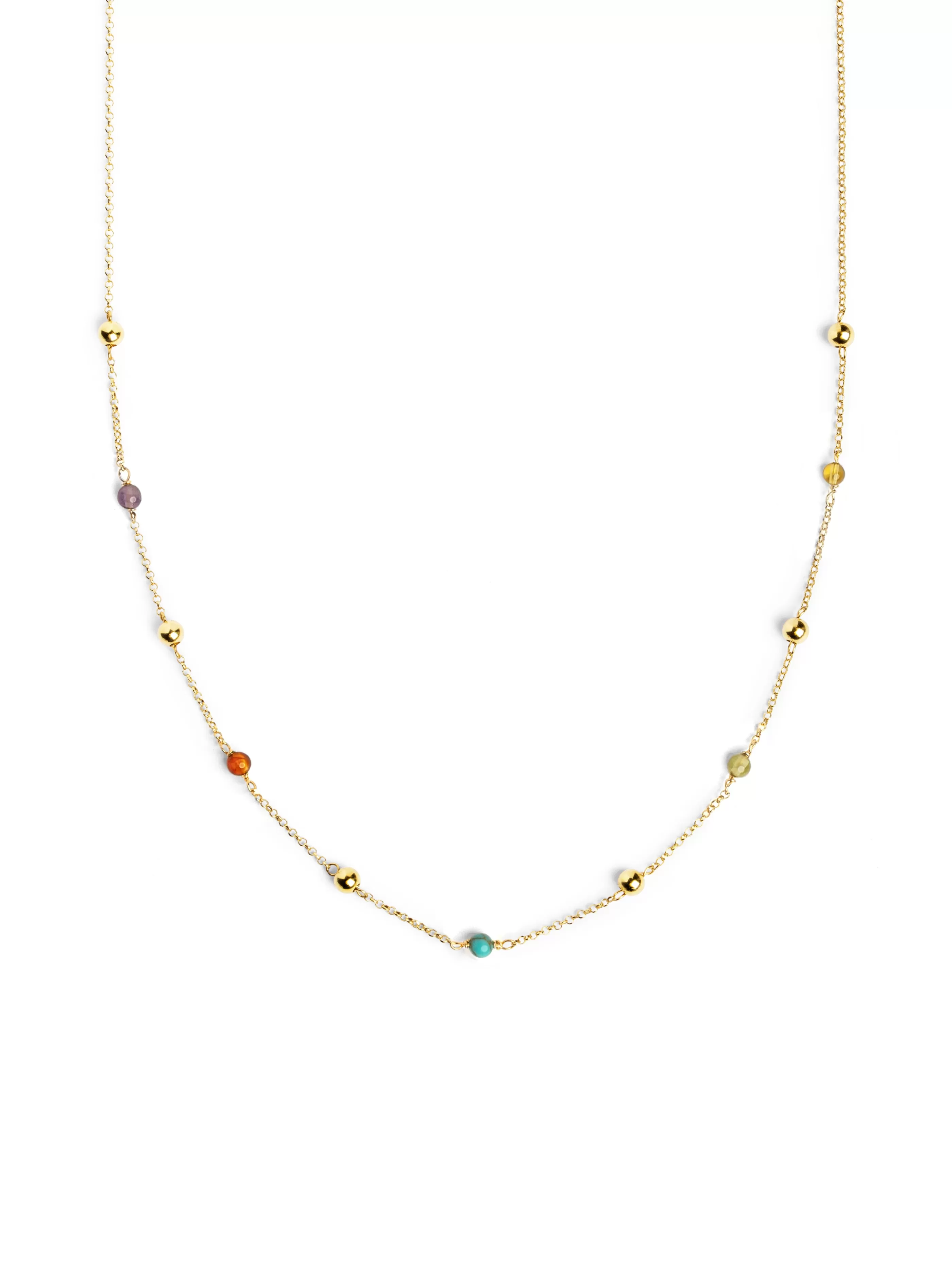 SINGULARU Collar Bahia Dots Colors Plata Bano Oro- Collares De Colores