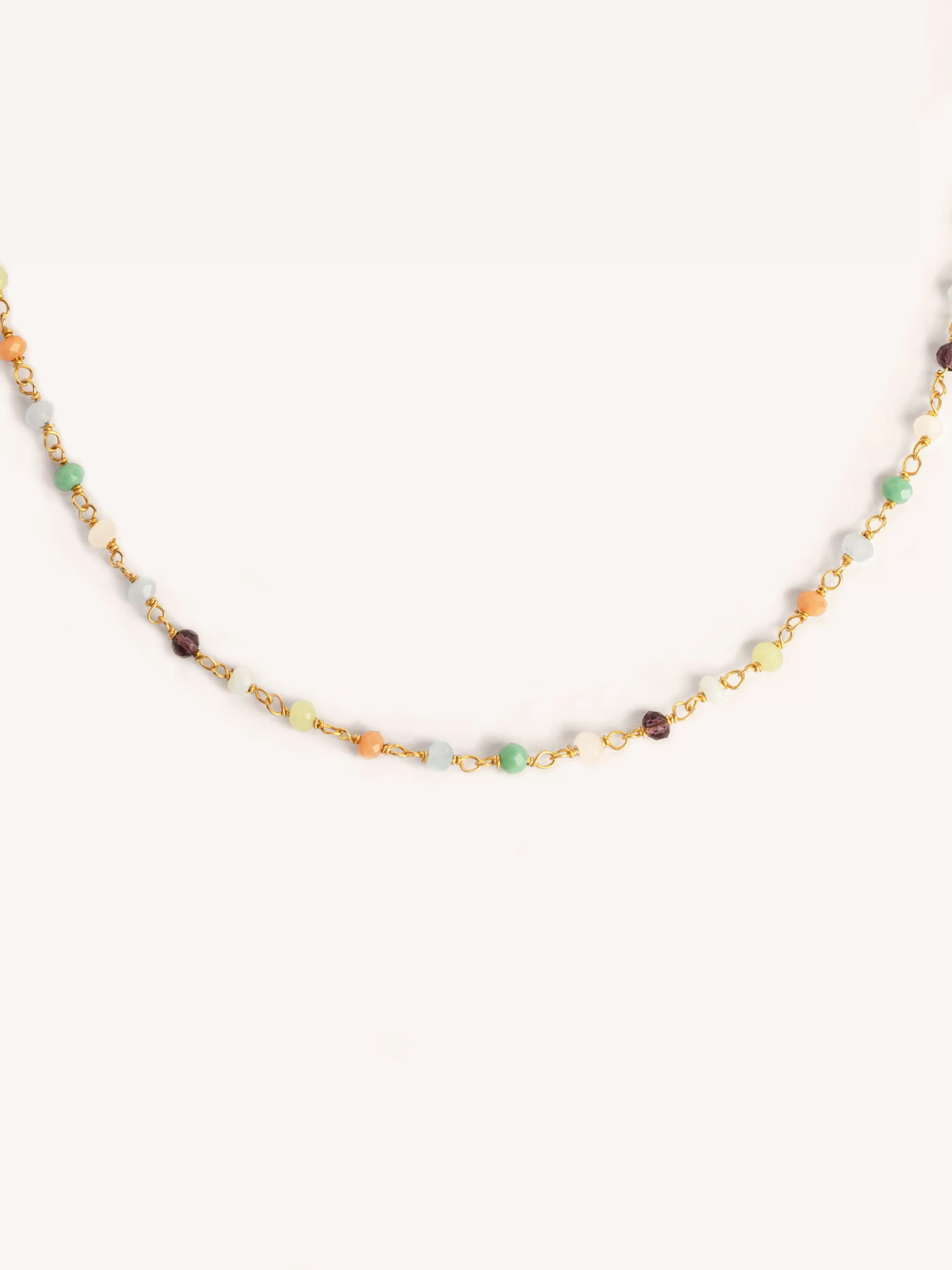 SINGULARU Collar Crystals Colors Plata Bano Oro- Collares De Colores