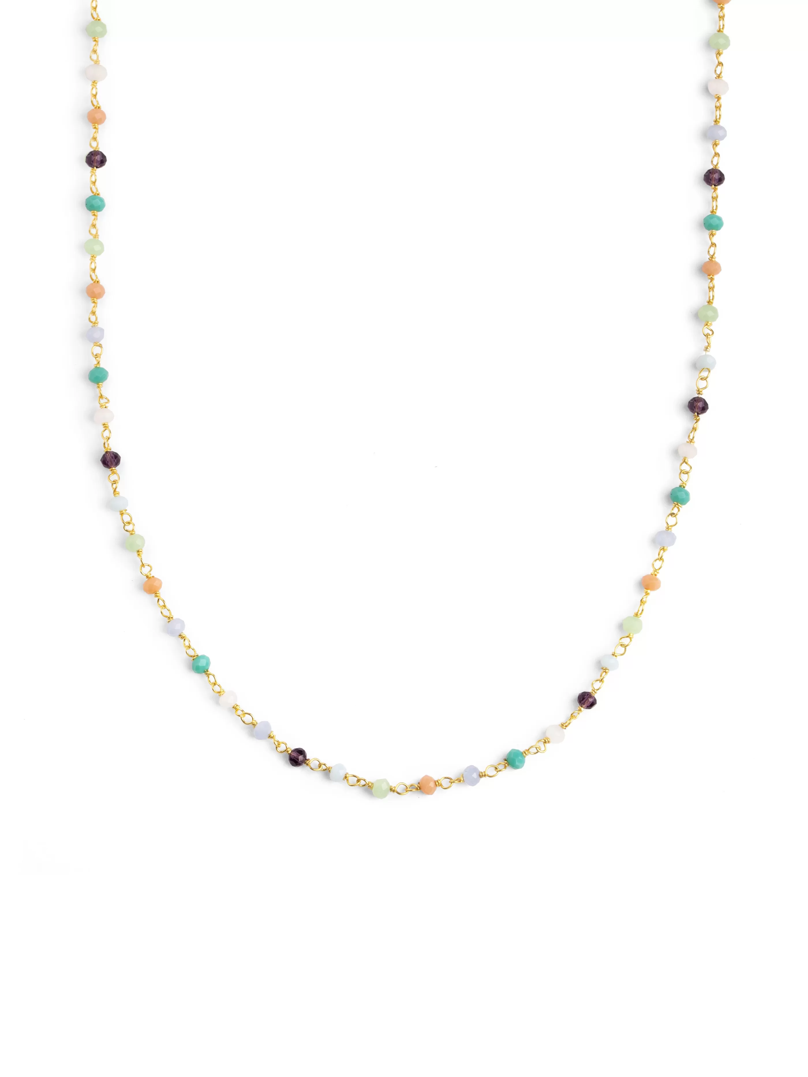 SINGULARU Collar Crystals Colors Plata Bano Oro- Collares De Colores