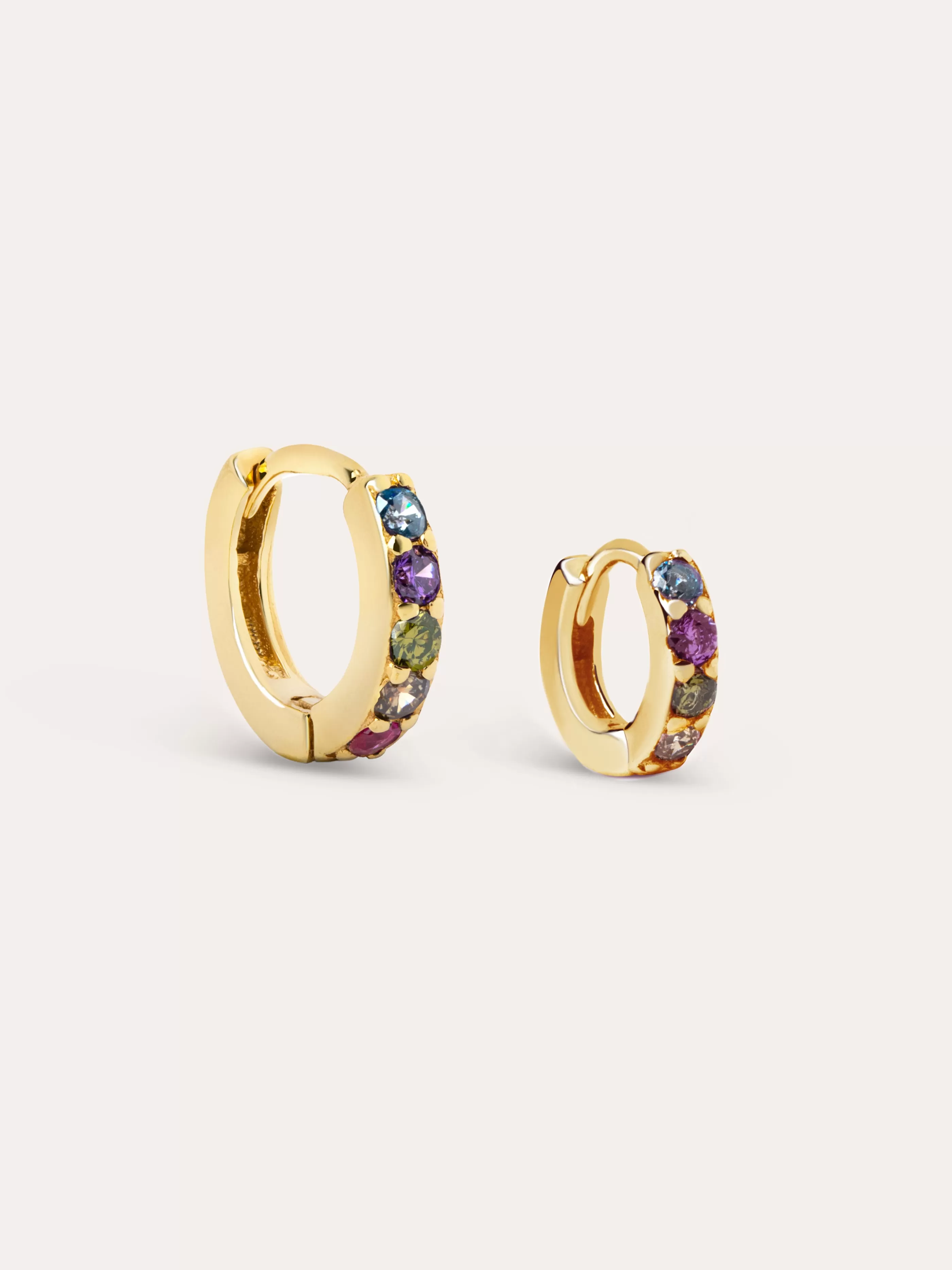 SINGULARU Pack 2 Pendientes Cleo Colors Plata Bano Oro- Packs Pendientes