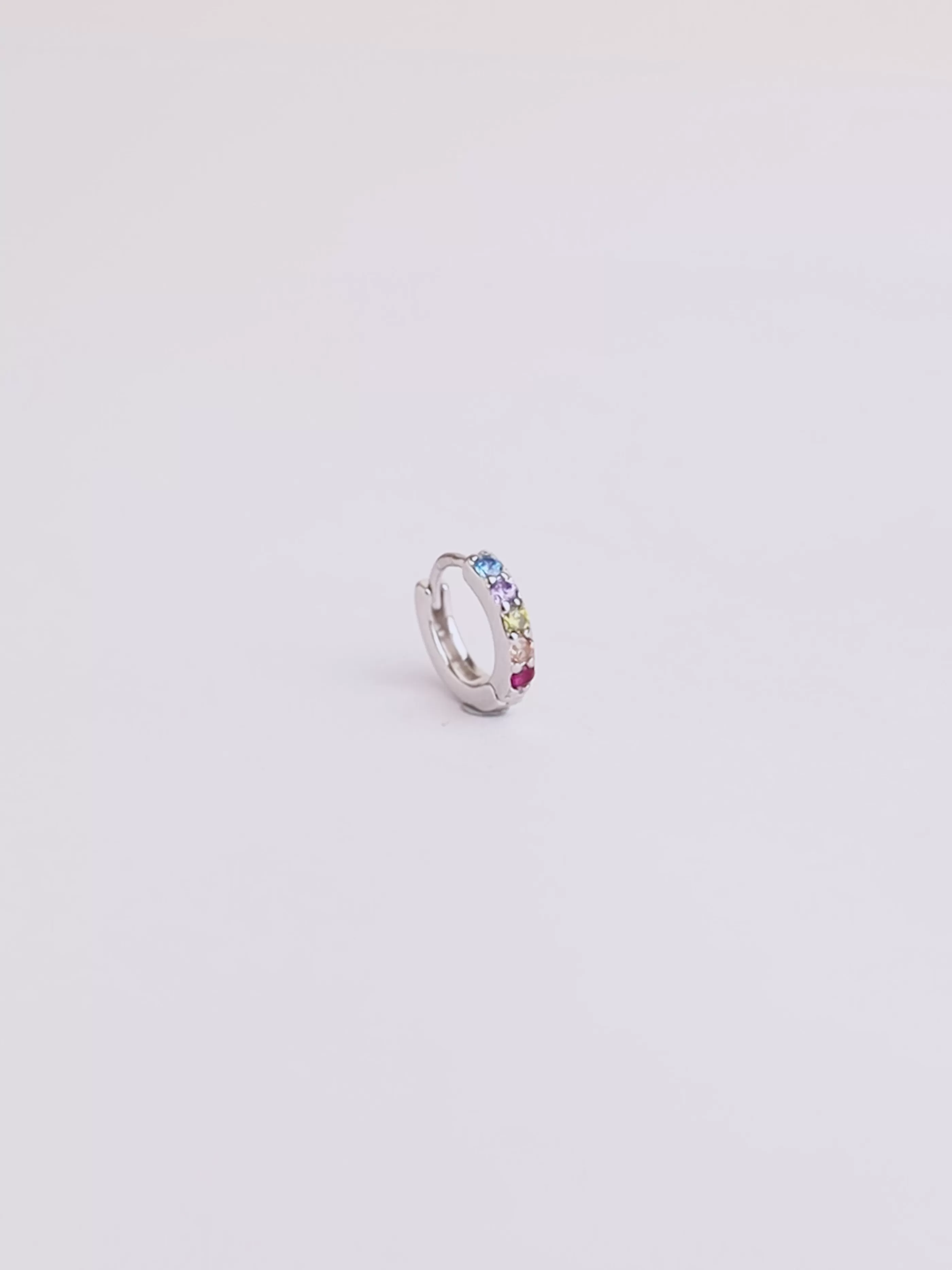 SINGULARU Pendiente Suelto Aro Cleo M Colors Plata- Pendientes Sueltos