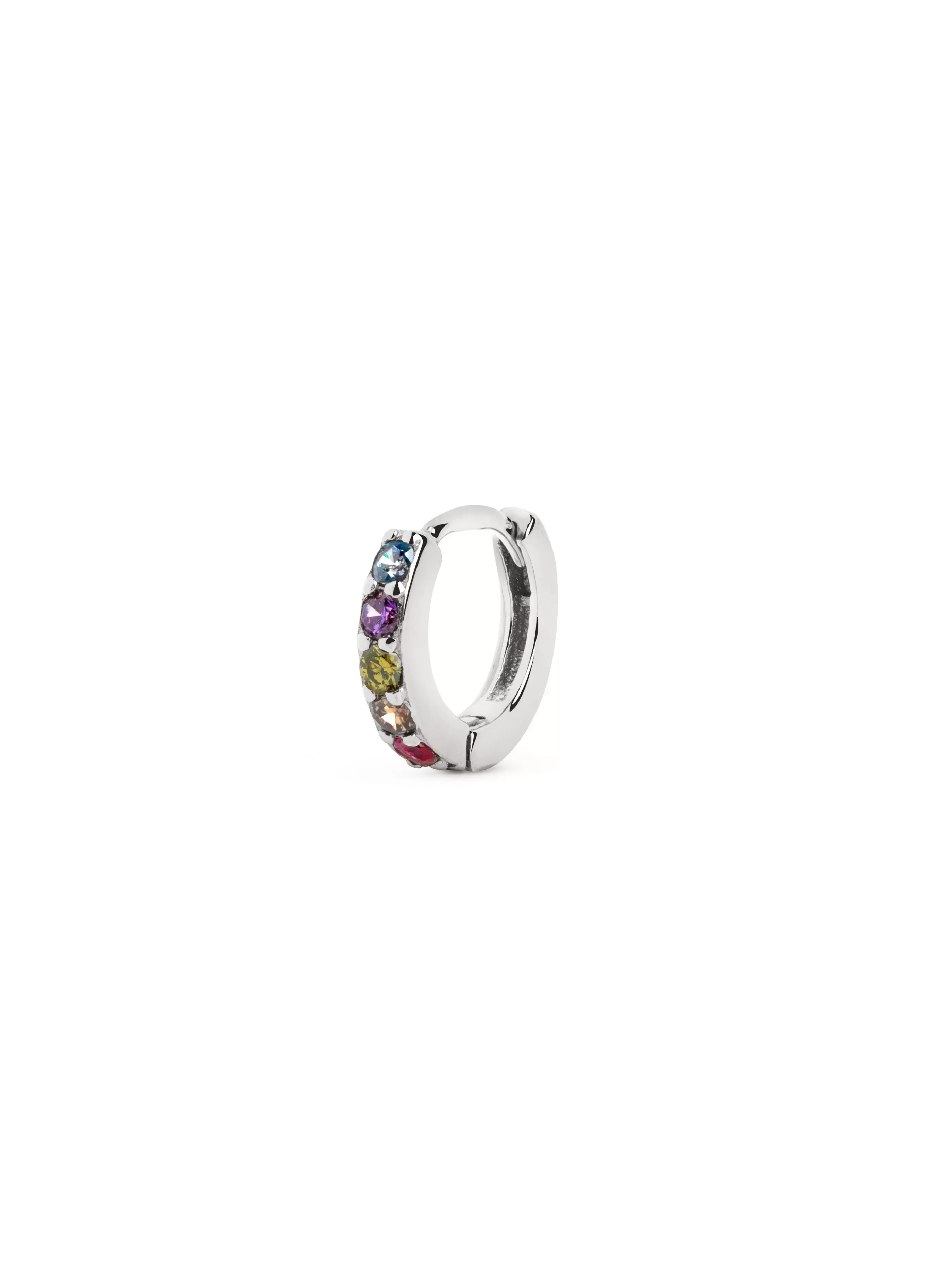 SINGULARU Pendiente Suelto Aro Cleo M Colors Plata- Pendientes Sueltos