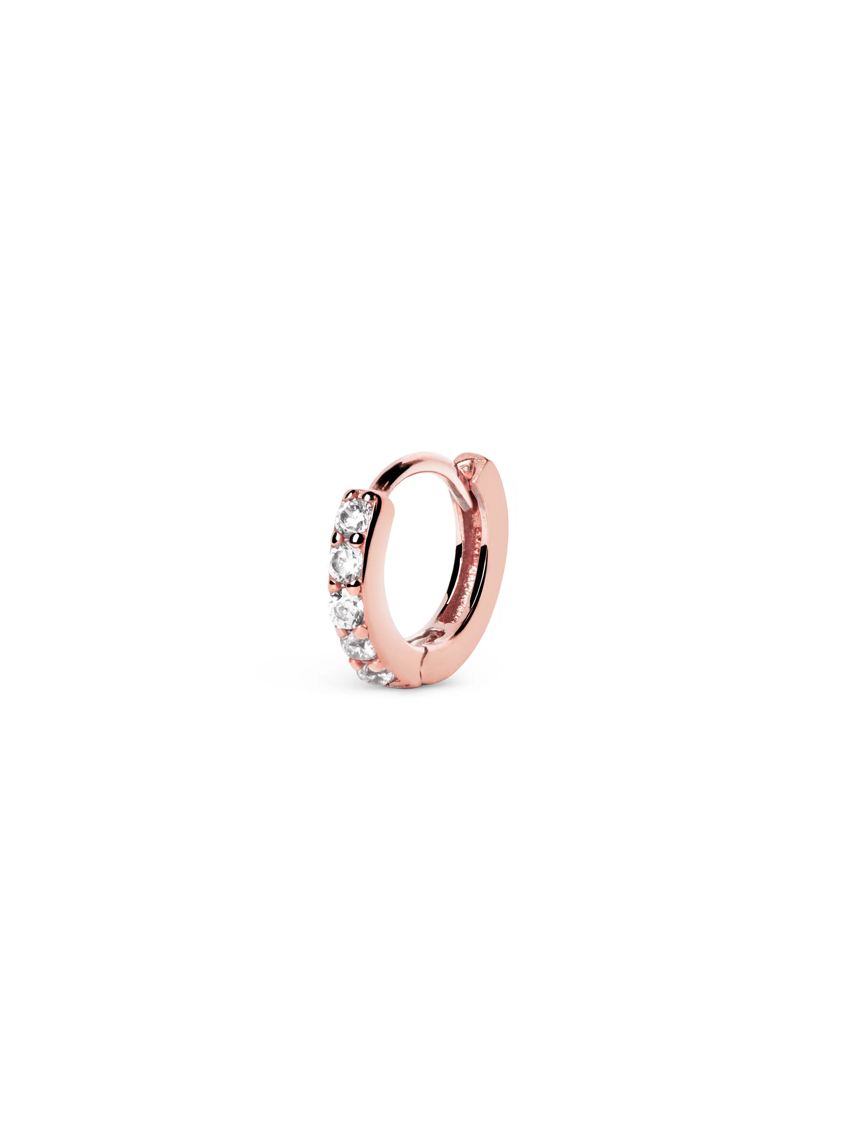 SINGULARU Pendiente Suelto Aro Cleo M Plata Bano Oro Rosa- Pendientes Sueltos