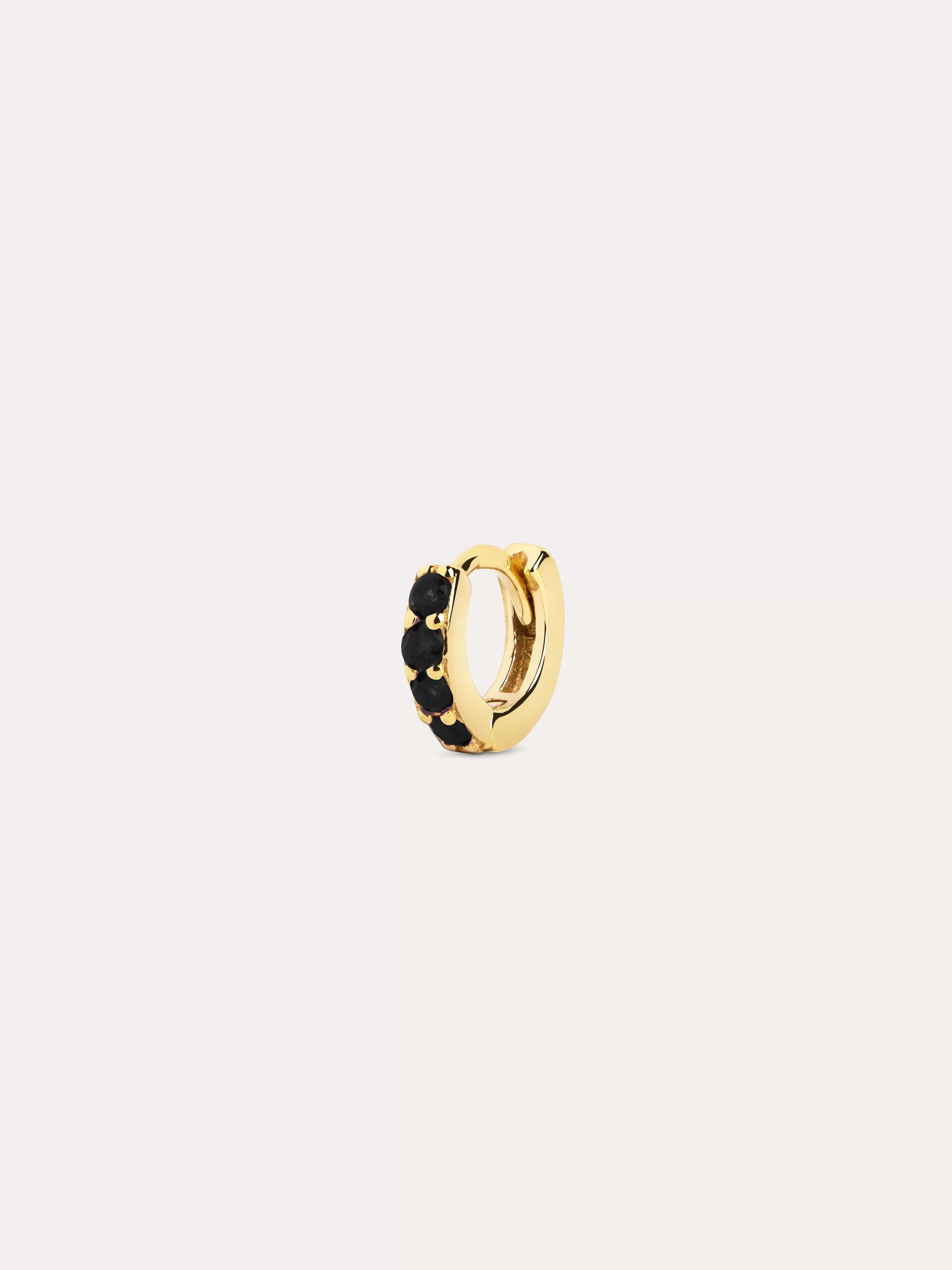 SINGULARU Pendiente Suelto Aro Cleo S Black Plata Bano Oro- Pendientes Sueltos