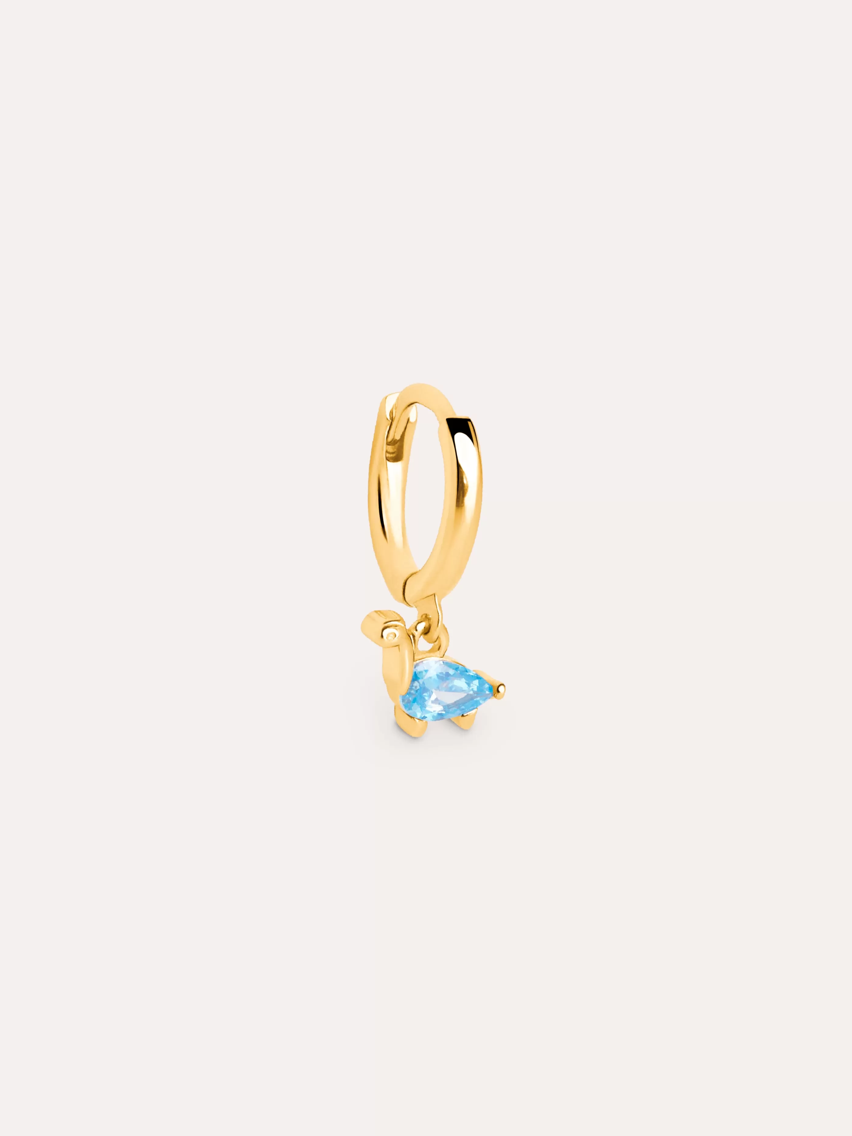 SINGULARU Pendiente Suelto Aro Dino Brontosaurus Sky Plata Bano Oro- Pendientes Sueltos
