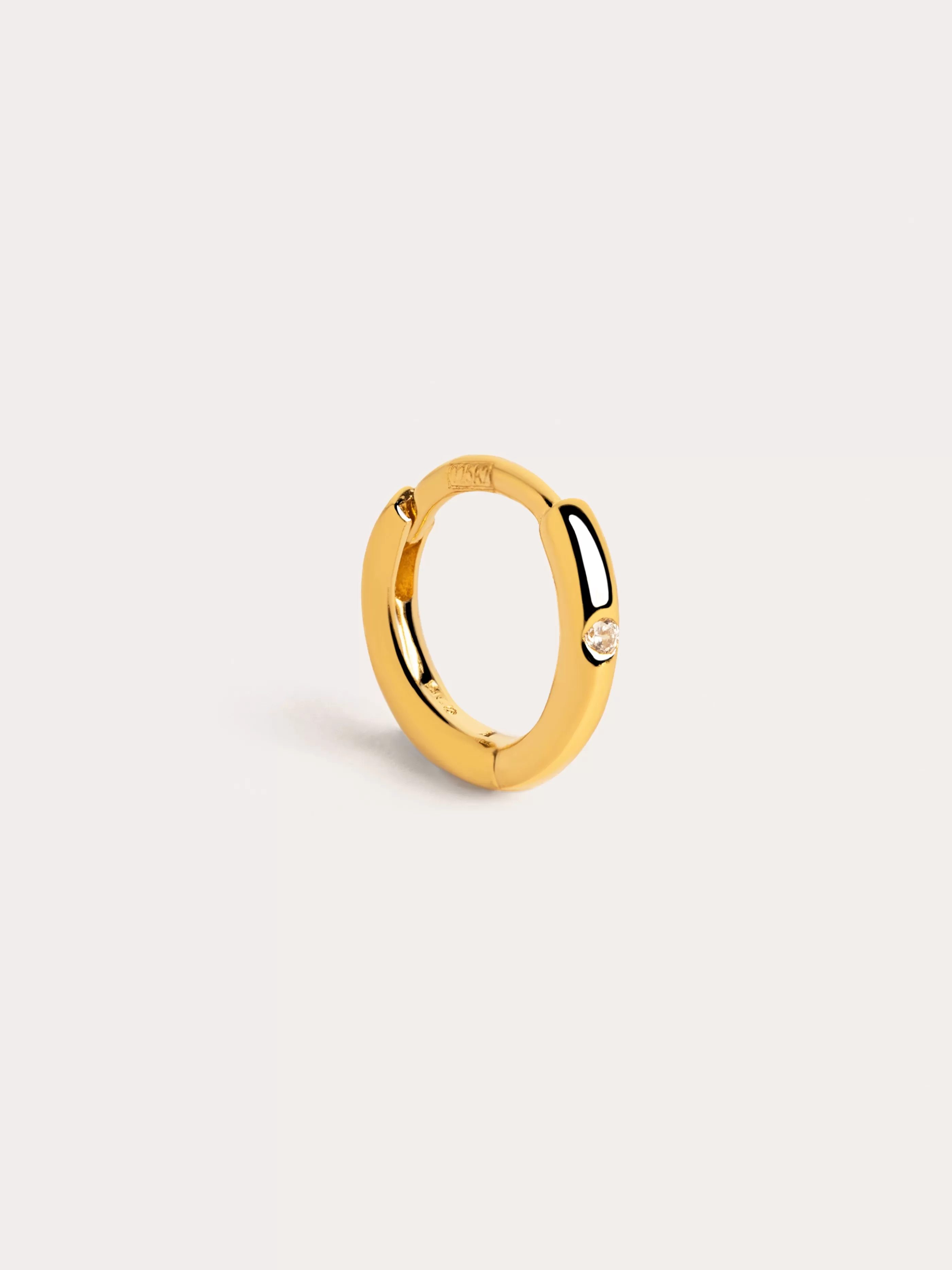 SINGULARU Pendiente Suelto Aro Klein Spark M Plata Bano Oro- Pendientes Sueltos