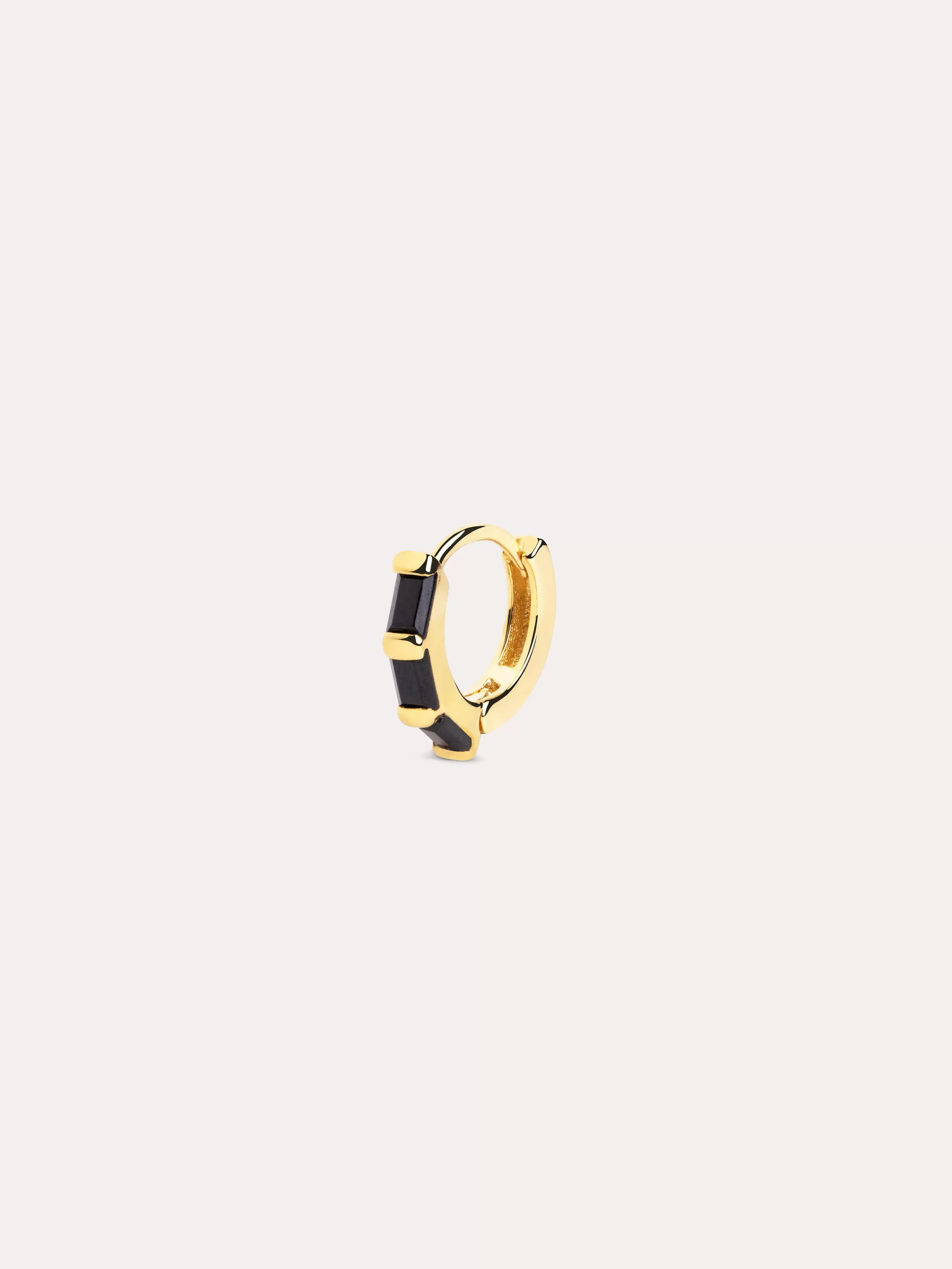SINGULARU Pendiente Suelto Aro Sia M Black Plata Bano Oro- Pendientes Sueltos