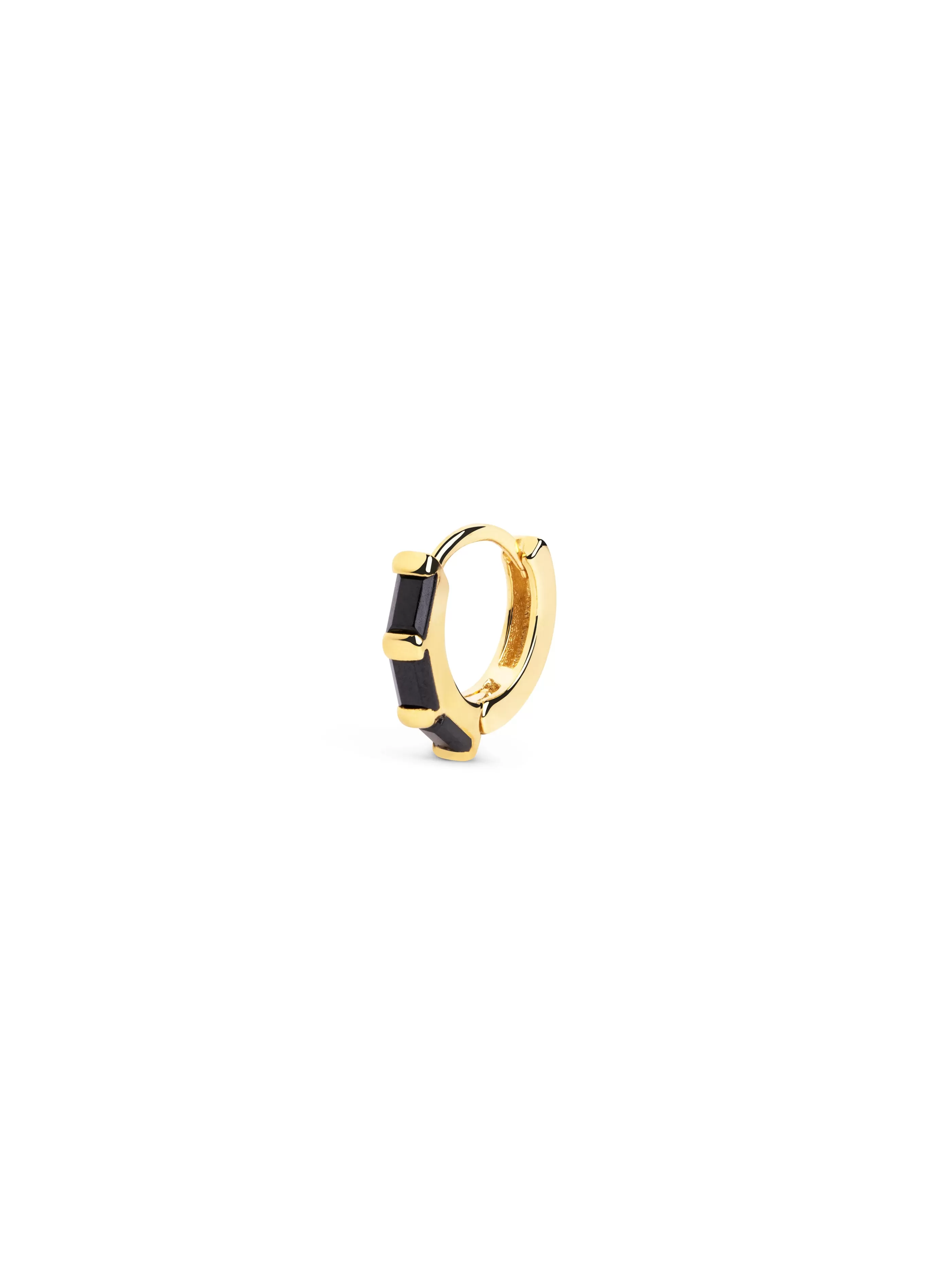 SINGULARU Pendiente Suelto Aro Sia M Black Plata Bano Oro- Pendientes Sueltos