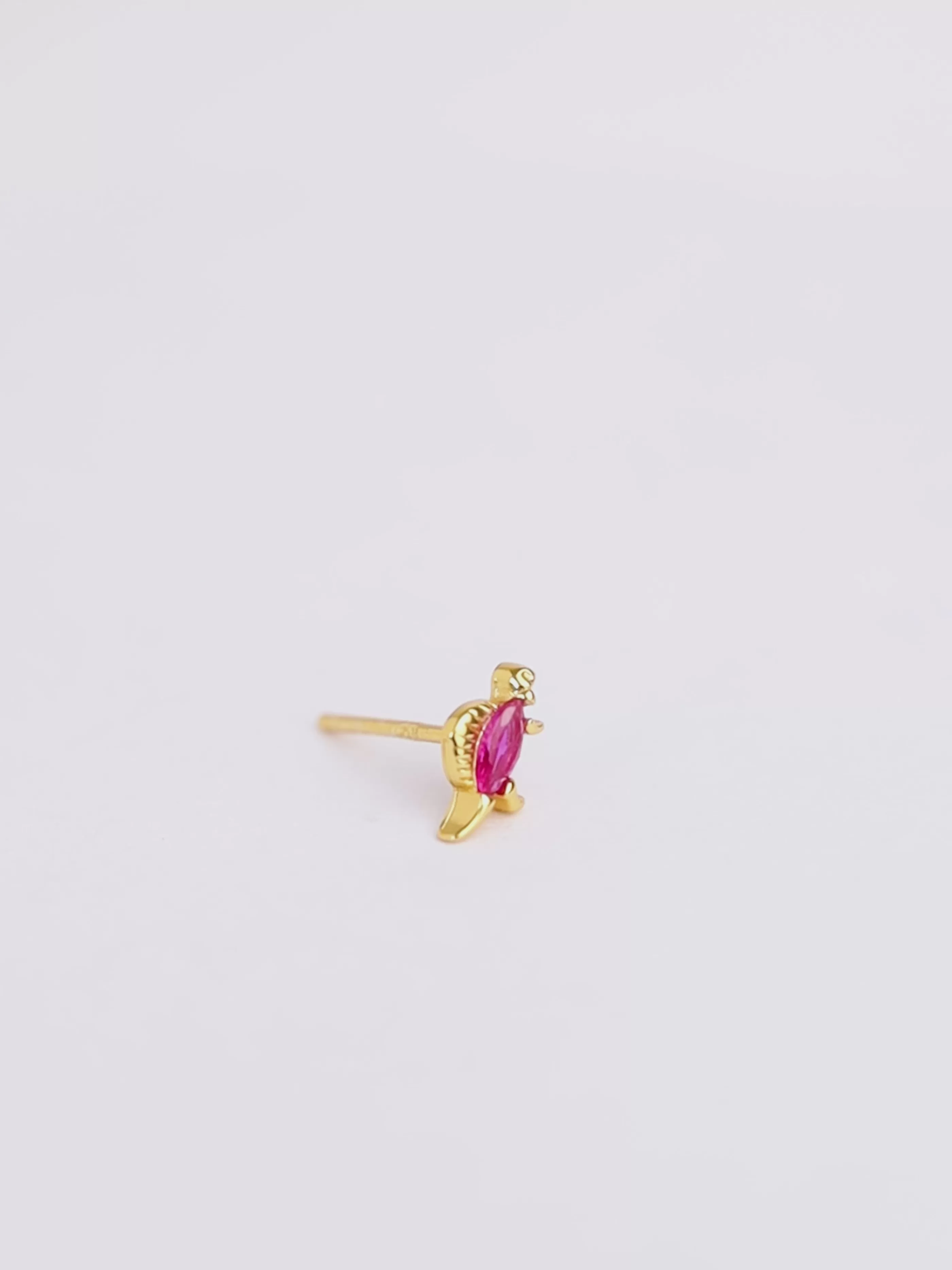 SINGULARU Pendiente Suelto Dino T Rex Green Plata Bano Oro- Pendientes Sueltos