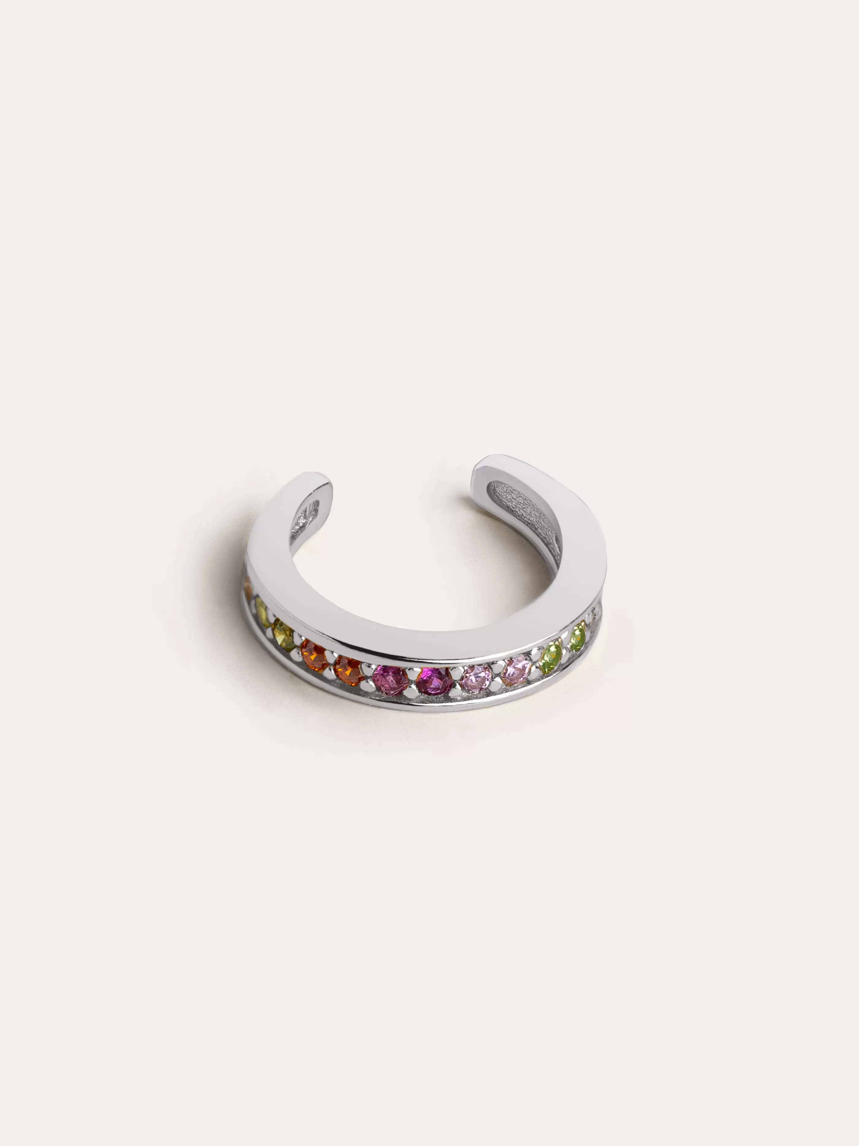 SINGULARU Pendiente Suelto Ear Cuff Cleo Colors Plata- Pendientes Ear Cuffs