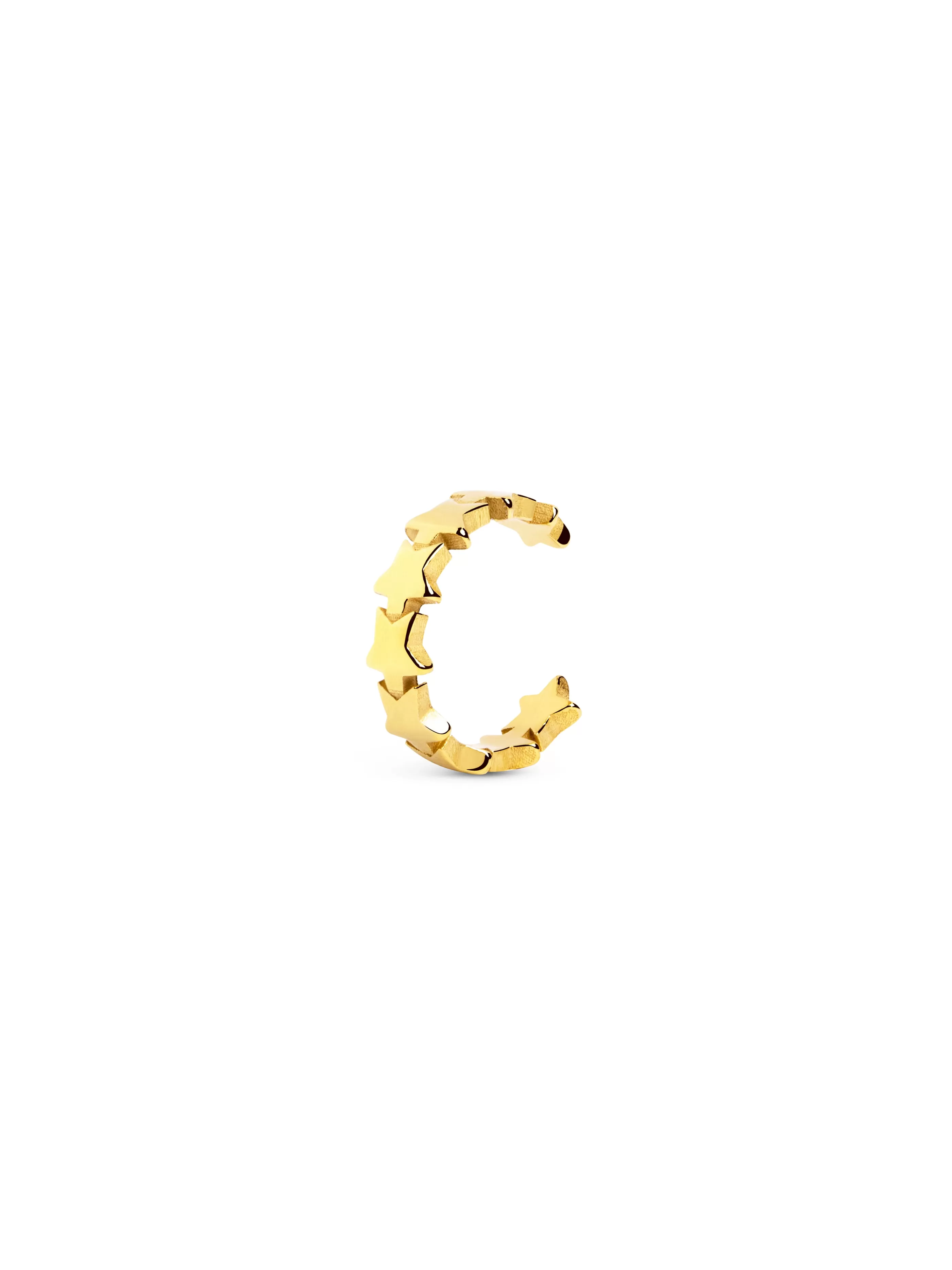 SINGULARU Pendiente Suelto Ear Cuff Mini Stars Plata Bano Oro- Pendientes Ear Cuffs