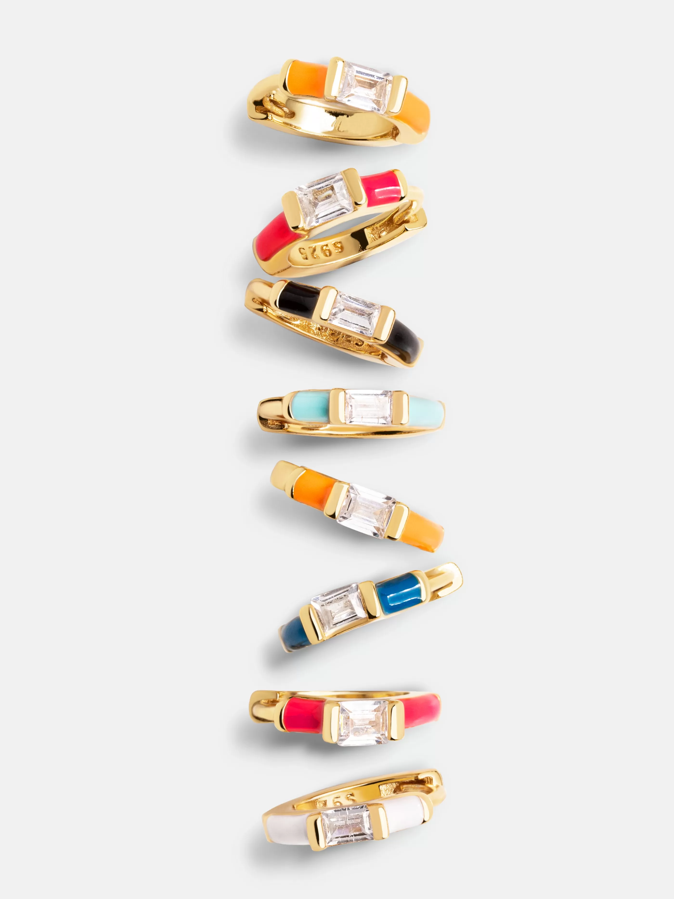 SINGULARU Pendiente Suelto Sia Orange Enamel Plata Bano Oro- Pendientes De Colores
