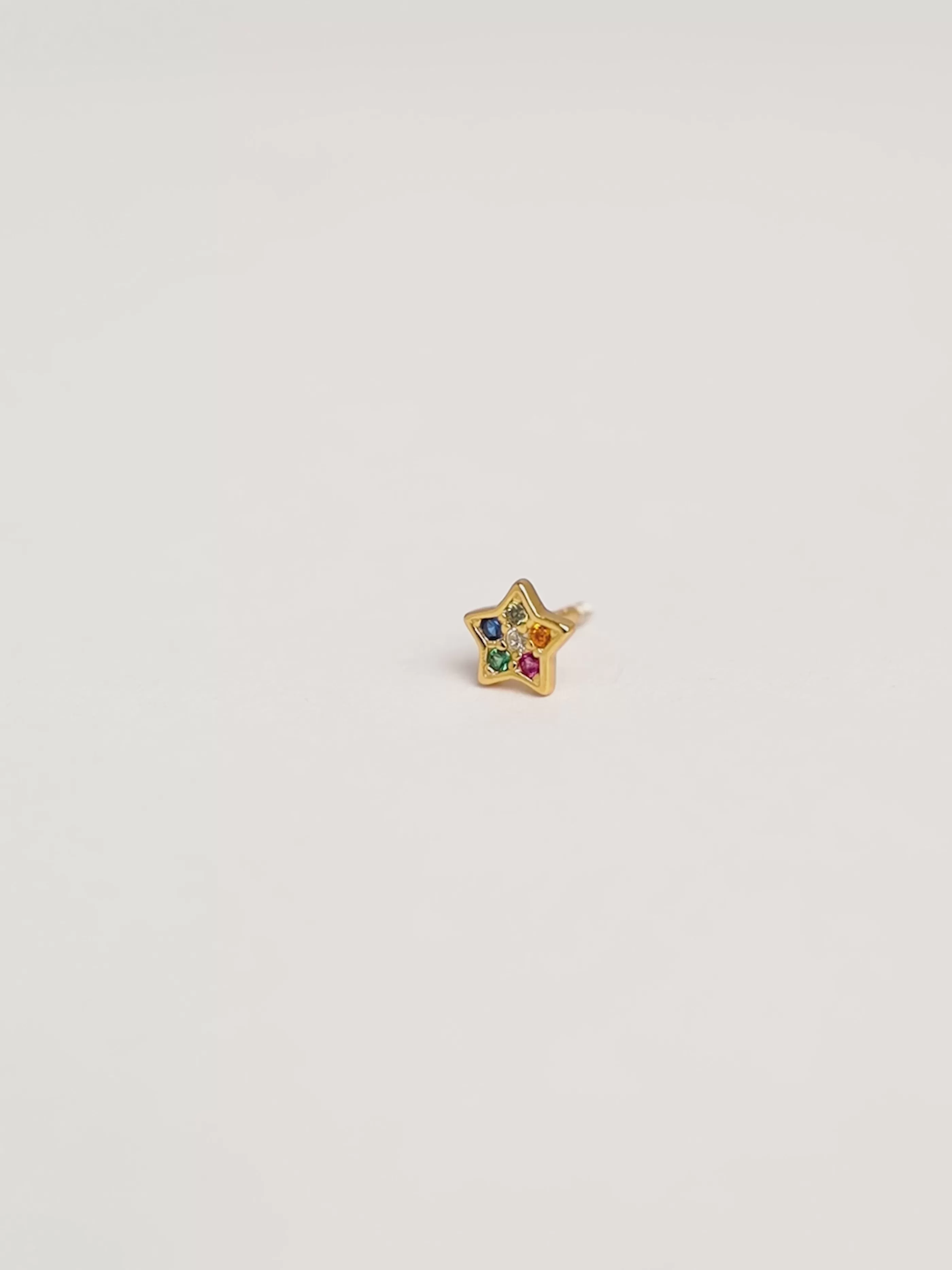 SINGULARU Pendiente Suelto Star Colors Plata Bano Oro- Pendientes Sueltos