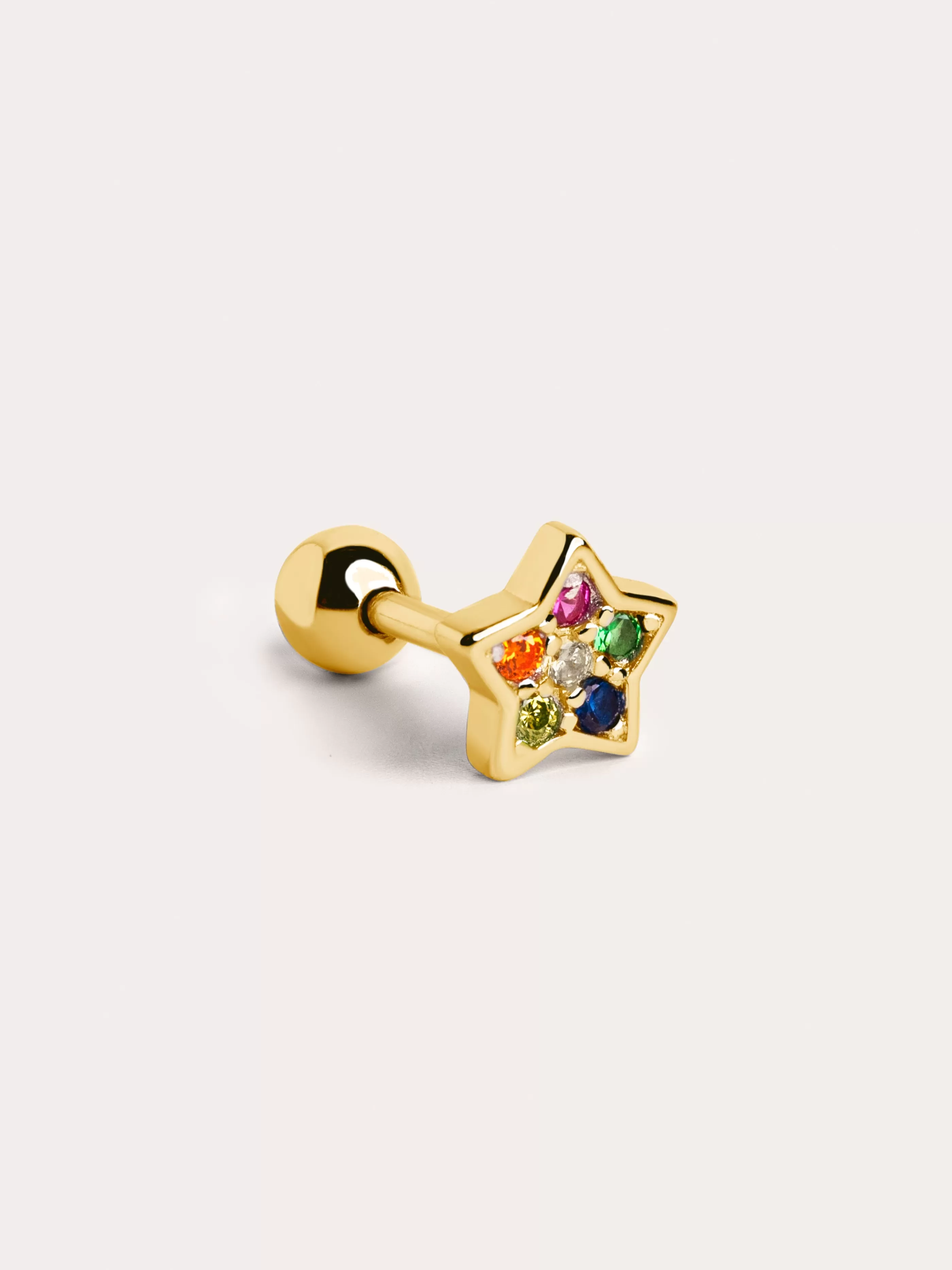 SINGULARU Pendiente Suelto Star Colors Plata Bano Oro- Pendientes Sueltos