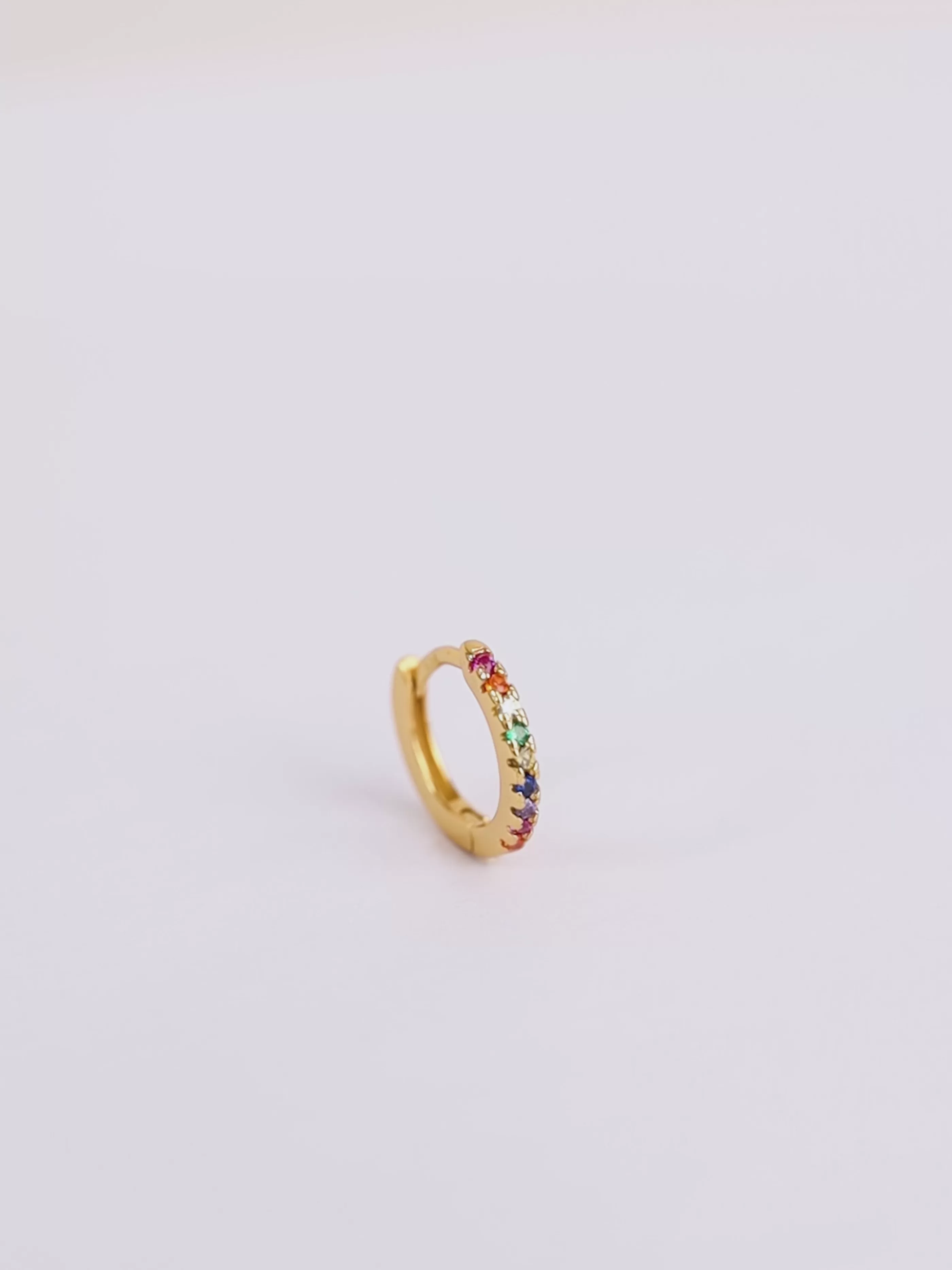 SINGULARU Pendientes Aro Colors Plata Bano Oro- Aros