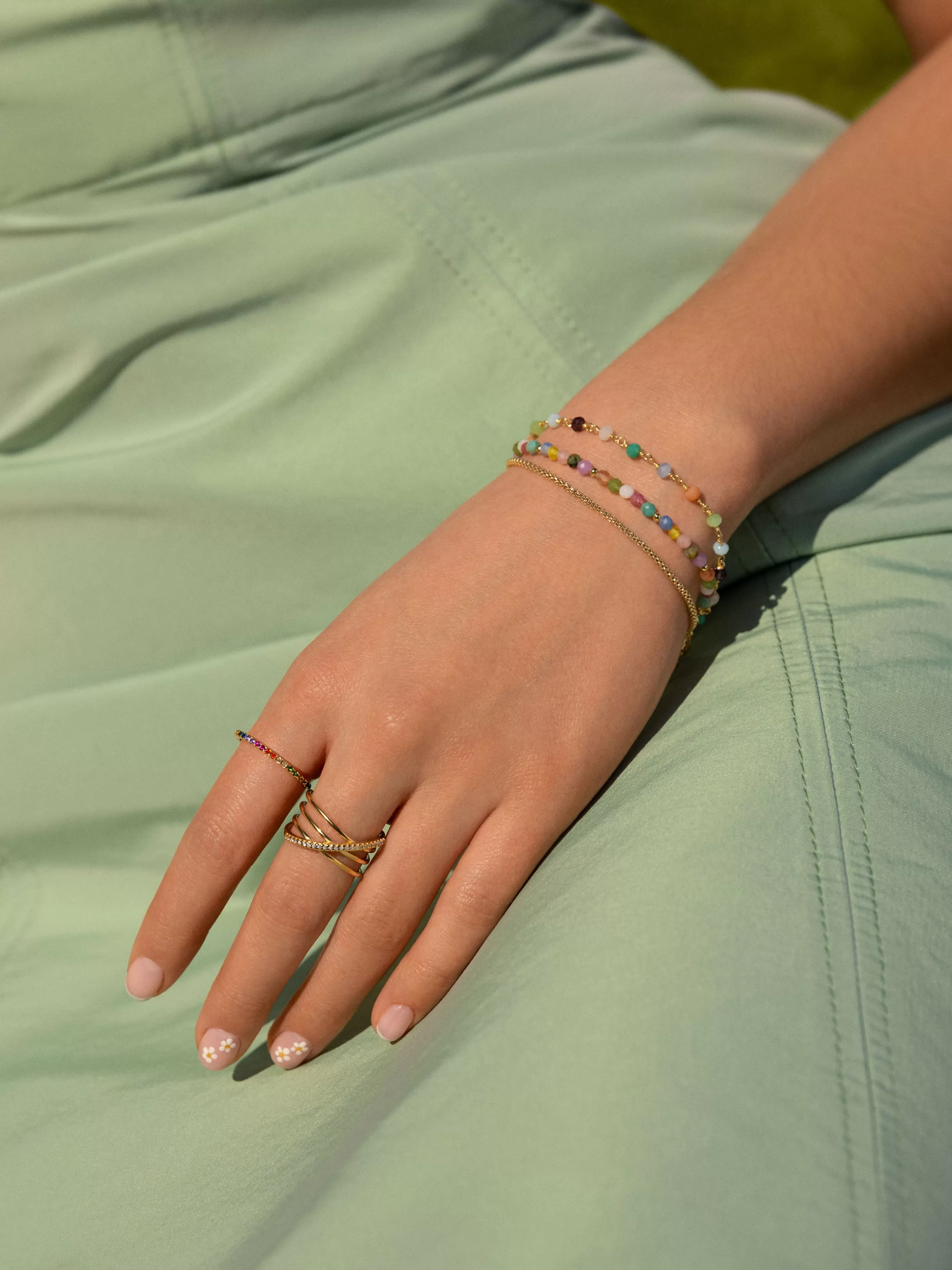SINGULARU Pulsera Altea Dots Colors Bano Oro- Pulseras De Colores