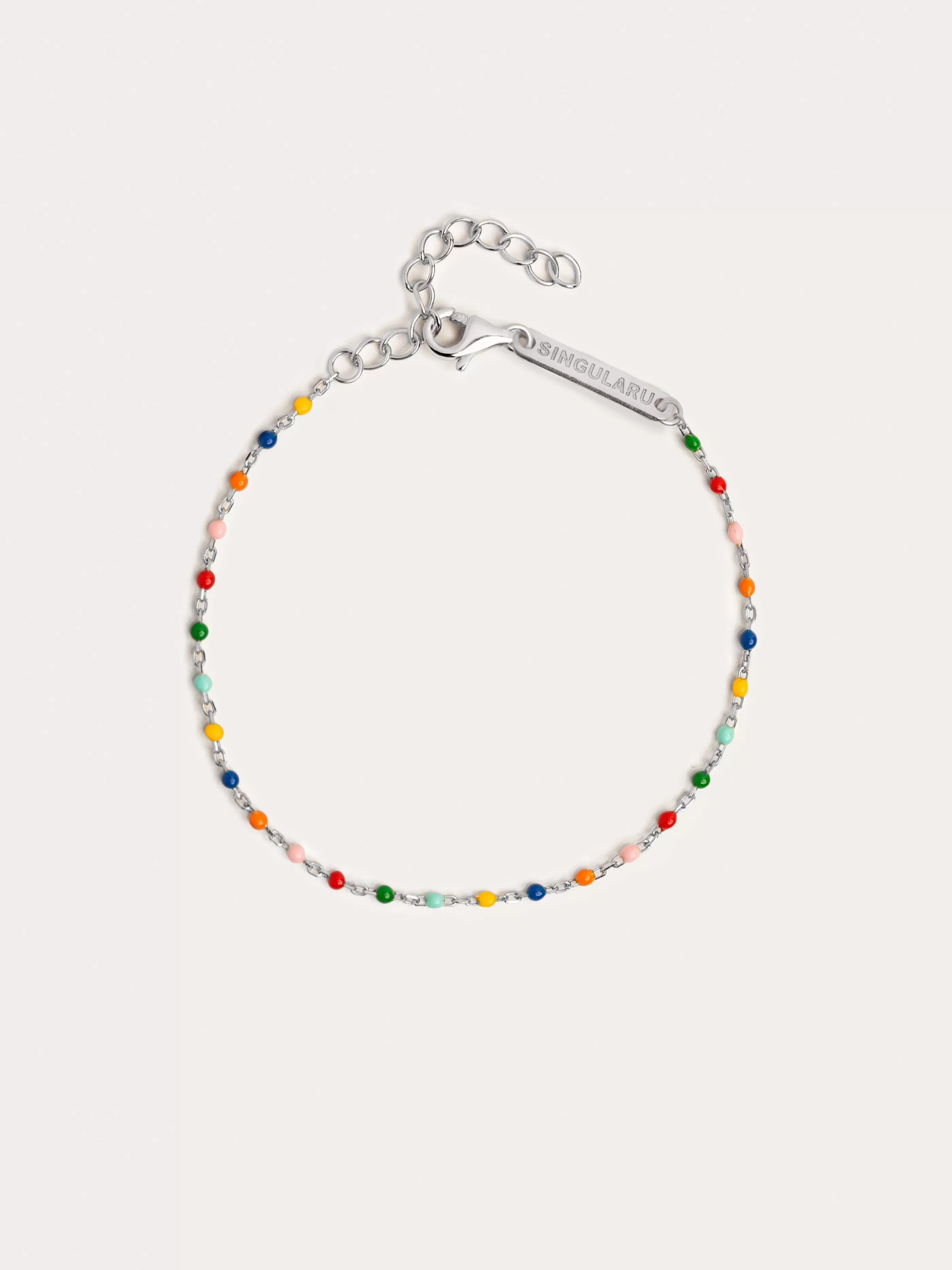 SINGULARU Pulsera Dots Colors Enamel Plata- Pulseras De Colores