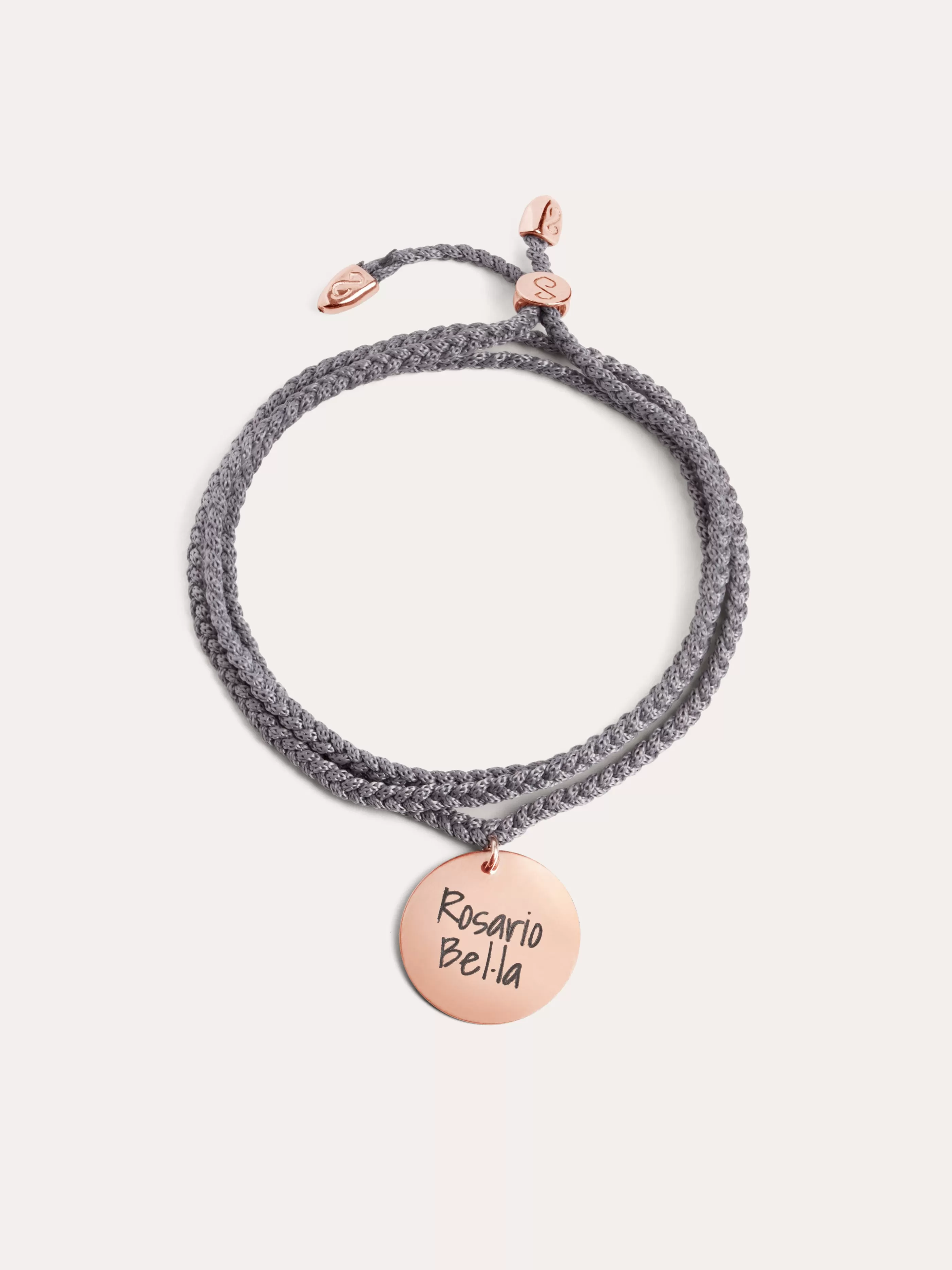 SINGULARU Pulsera Personalizada Dream Chic Gris Oscuro Plata Bano Oro Rosa- Pulseras Personalizadas