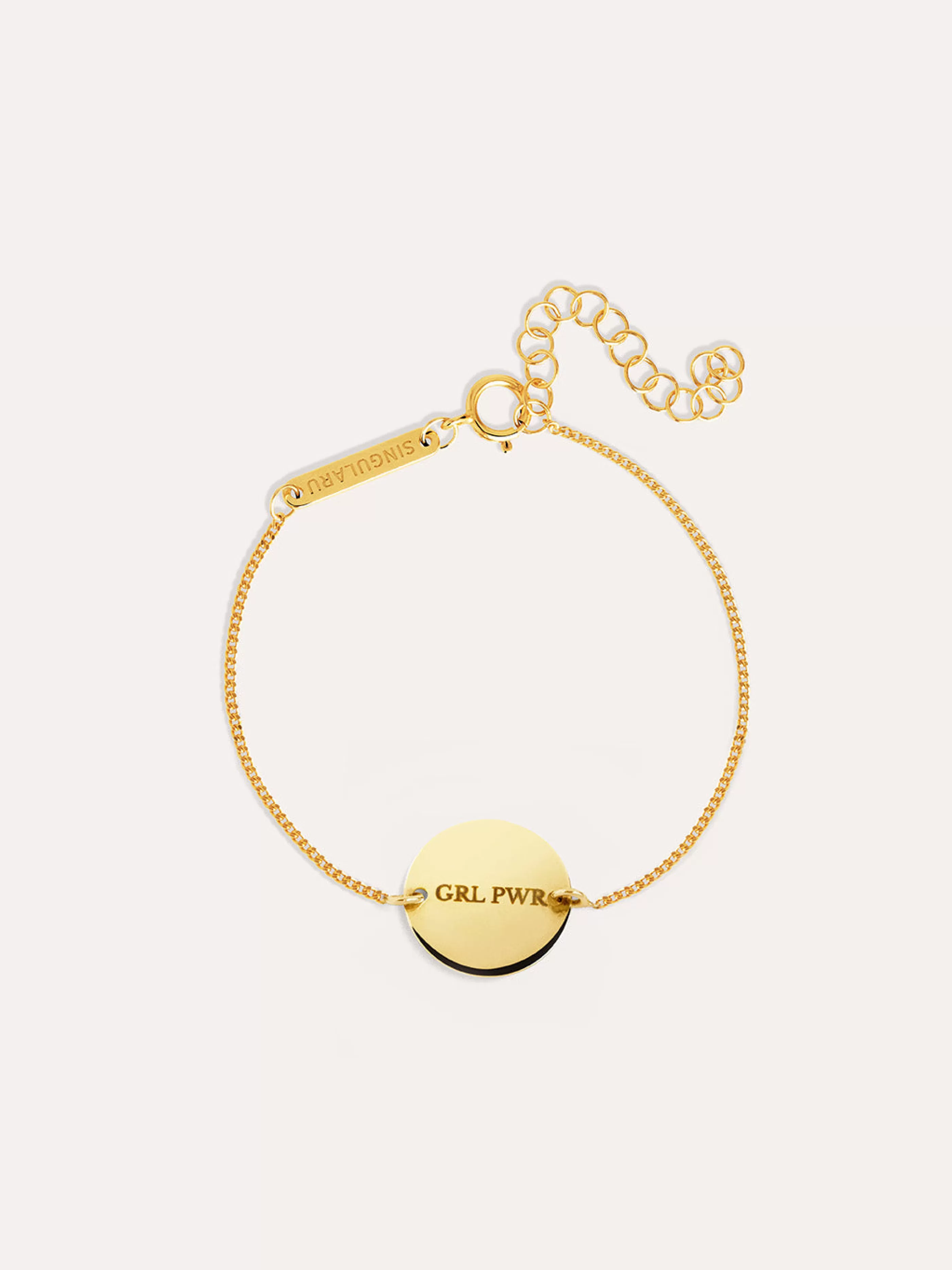 SINGULARU Pulsera Personalizada Moon Plata Bano Oro- Pulseras Personalizadas